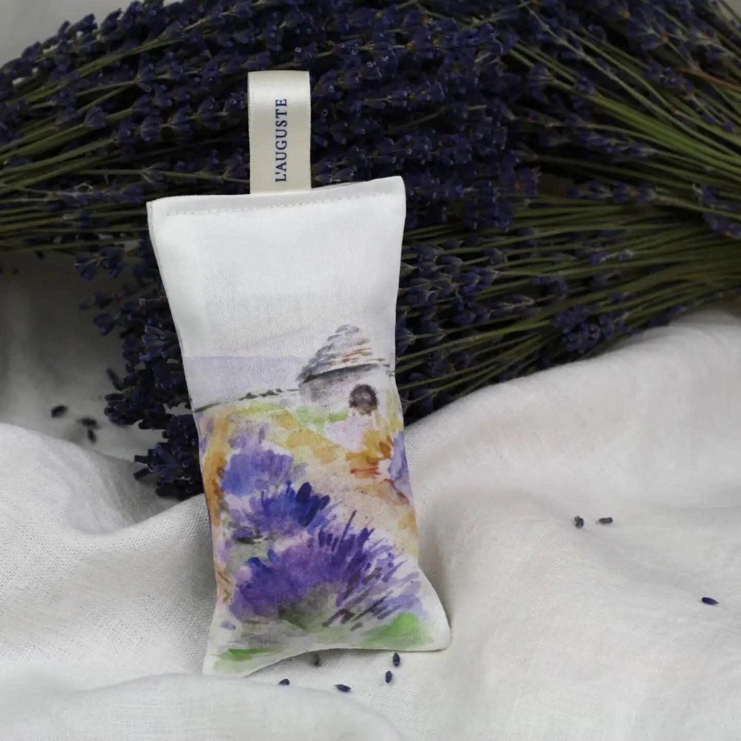 French Organic Lavender Sachets, NEW Designs - Handmade from original artwork
