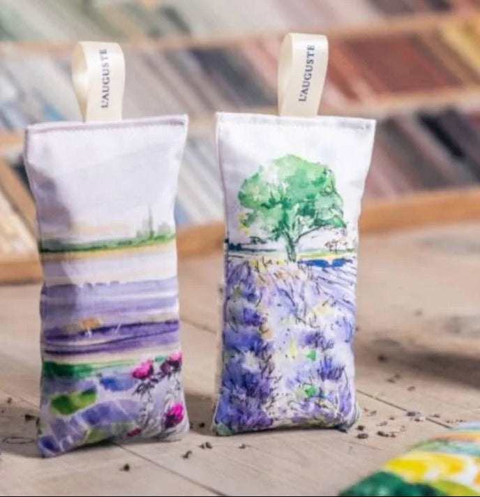 French Organic Lavender Sachets, NEW Designs - Handmade from original artwork
