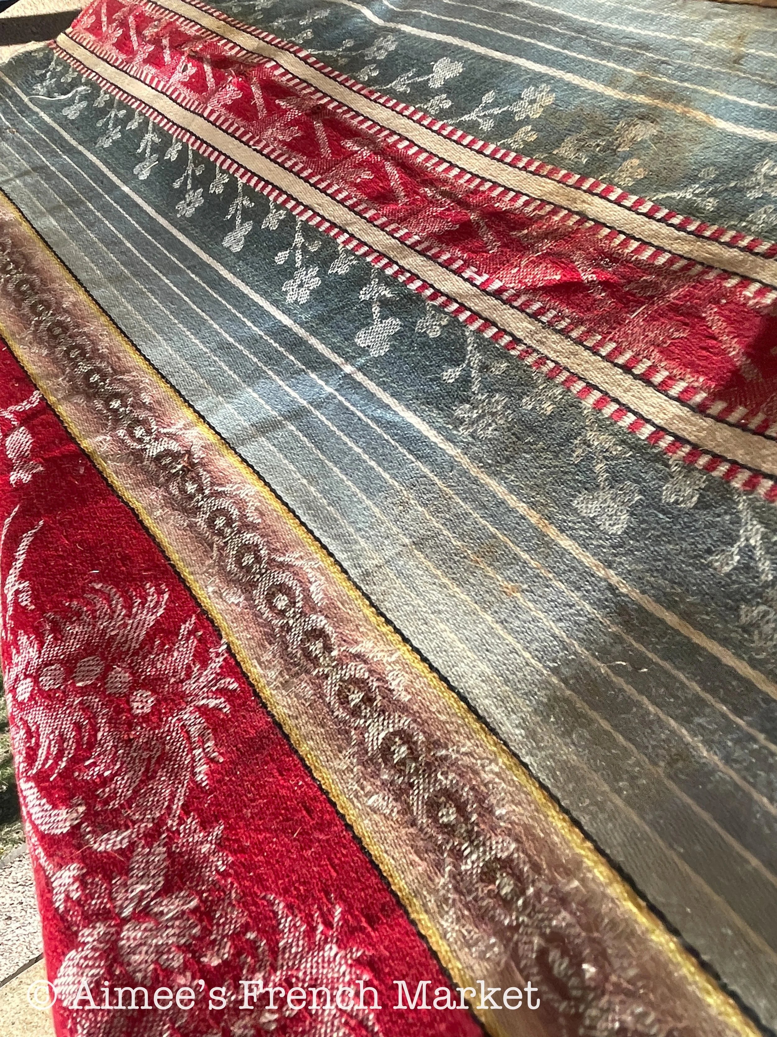 Now 50% off - Stunning Antique piece of French Brocade fabric, LARGE, Vintage, c. 1900