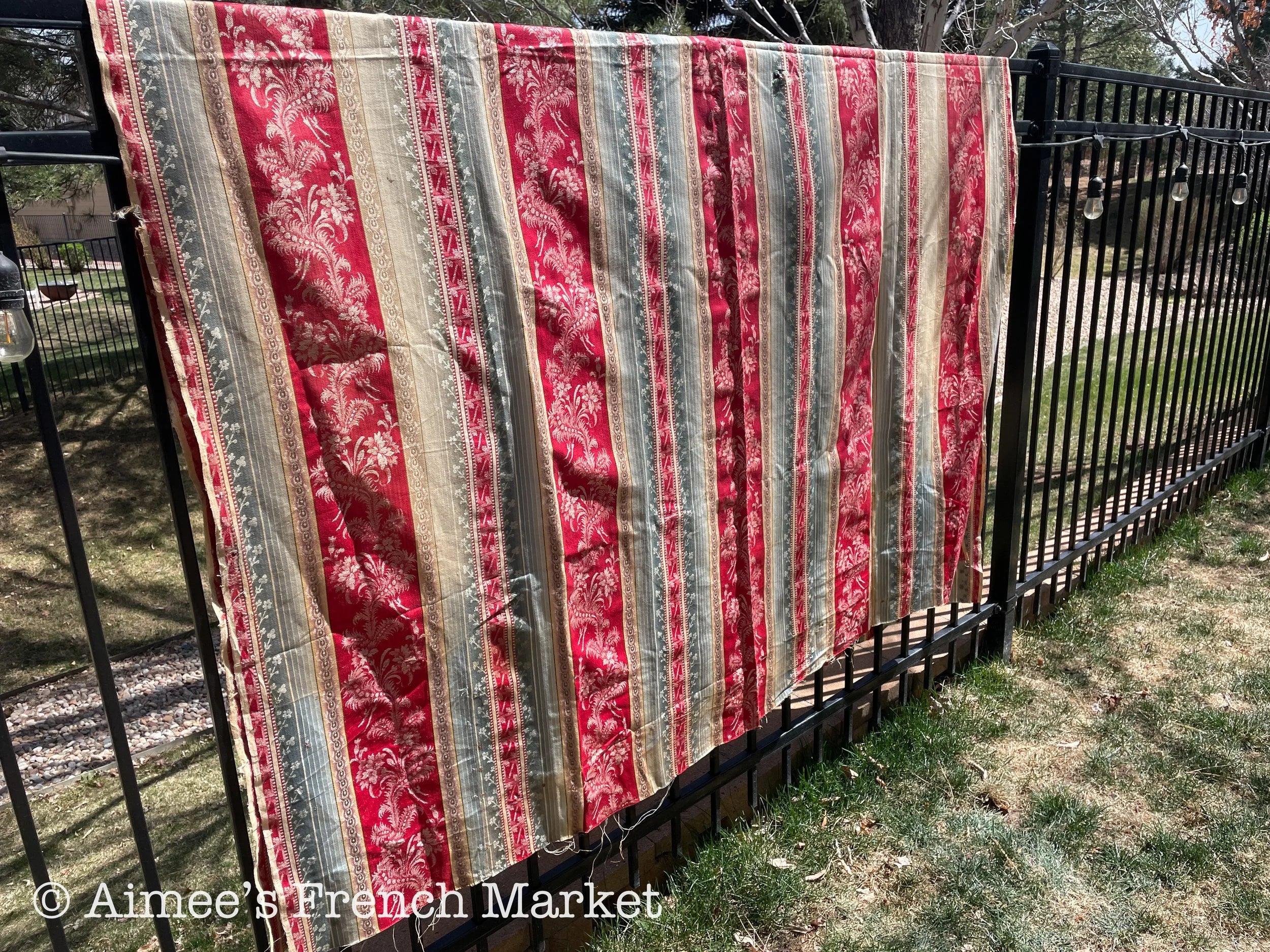 Now 50% off - Stunning Antique piece of French Brocade fabric, LARGE, Vintage, c. 1900