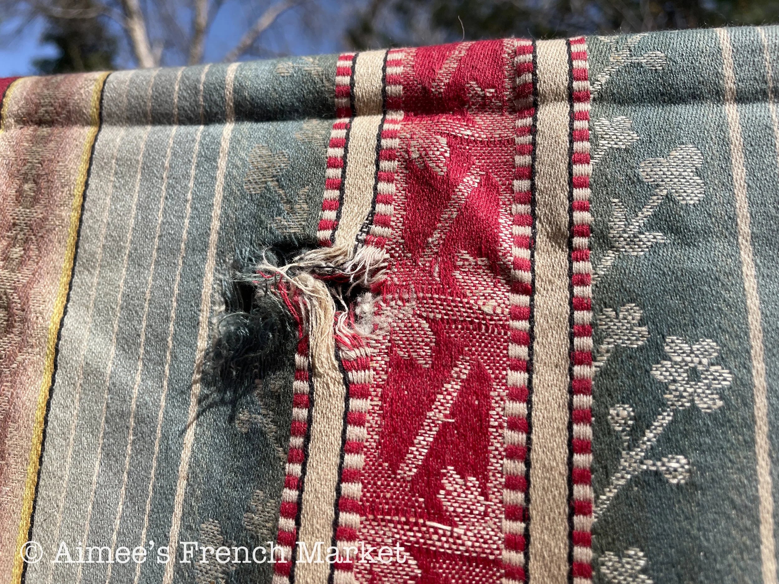 Now 50% off - Stunning Antique piece of French Brocade fabric, LARGE, Vintage, c. 1900