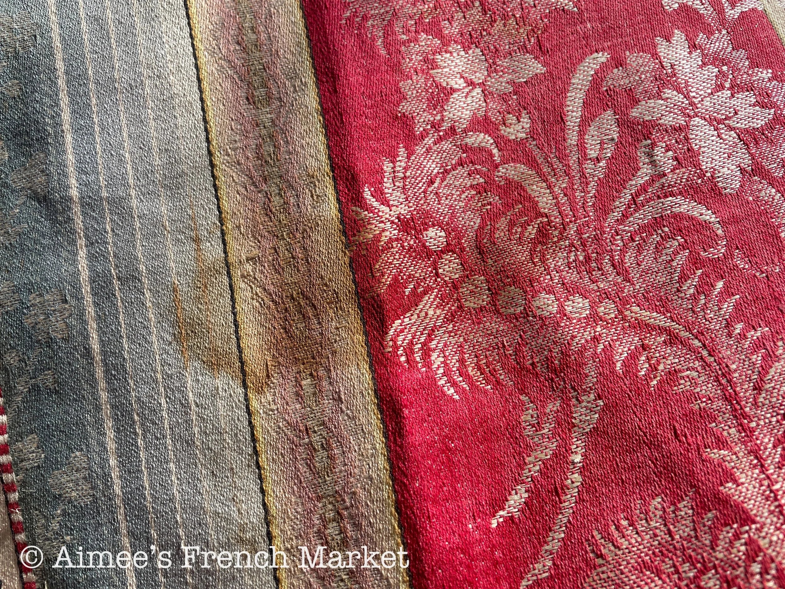 Now 50% off - Stunning Antique piece of French Brocade fabric, LARGE, Vintage, c. 1900