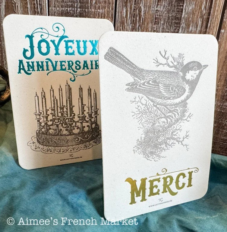 50% off - Greeting Cards with Vintage French Engravings, Set of 4  - Handmade in Paris