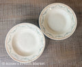 Antique French Faience Soup Bowls – Faïencerie Nouvelle Givors – Burnt Orange & Green Floral – 19th Century French Pottery – Pair