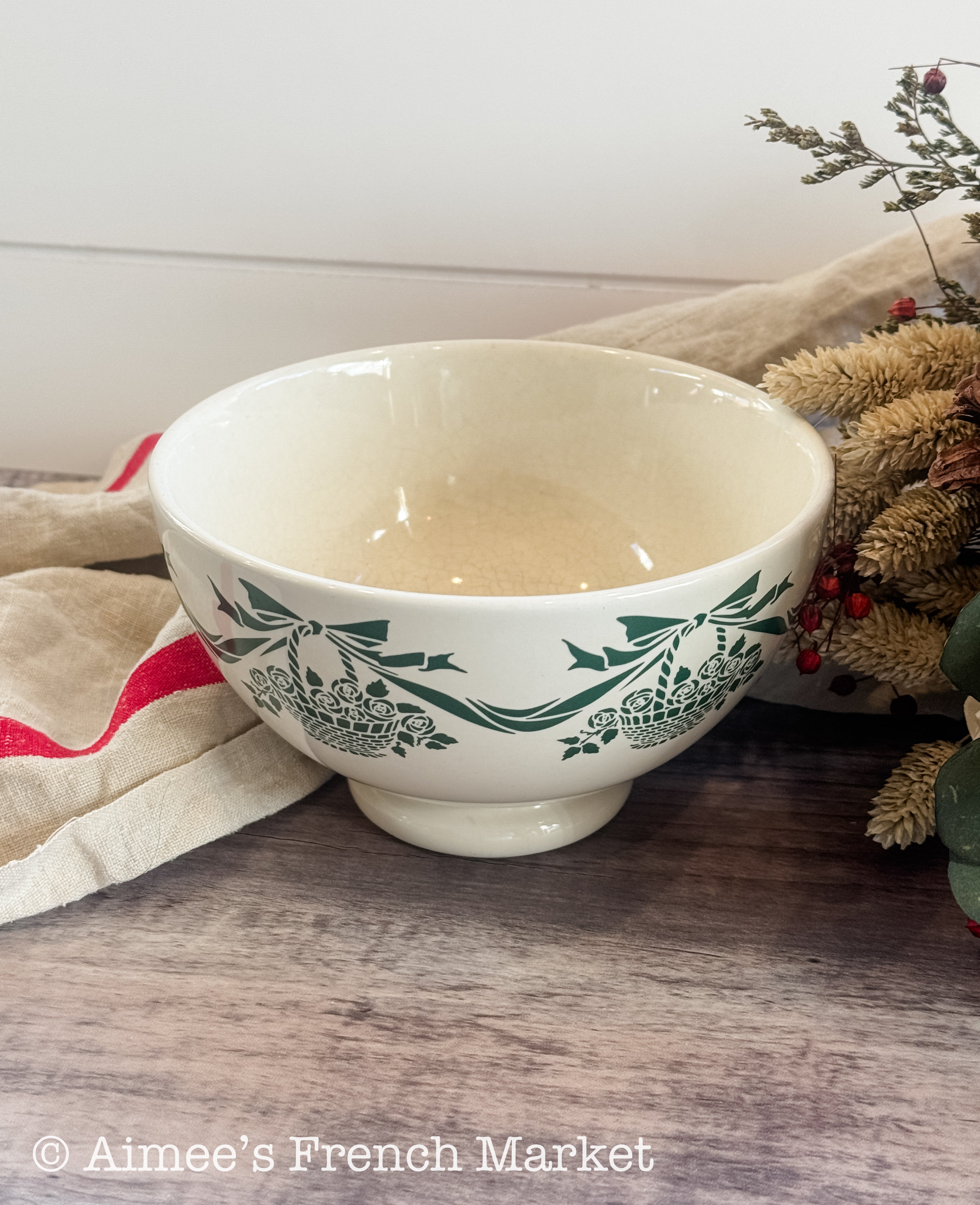 Vintage French Café au Lait Bowl| Made in France | French Country Breakfast Bowl