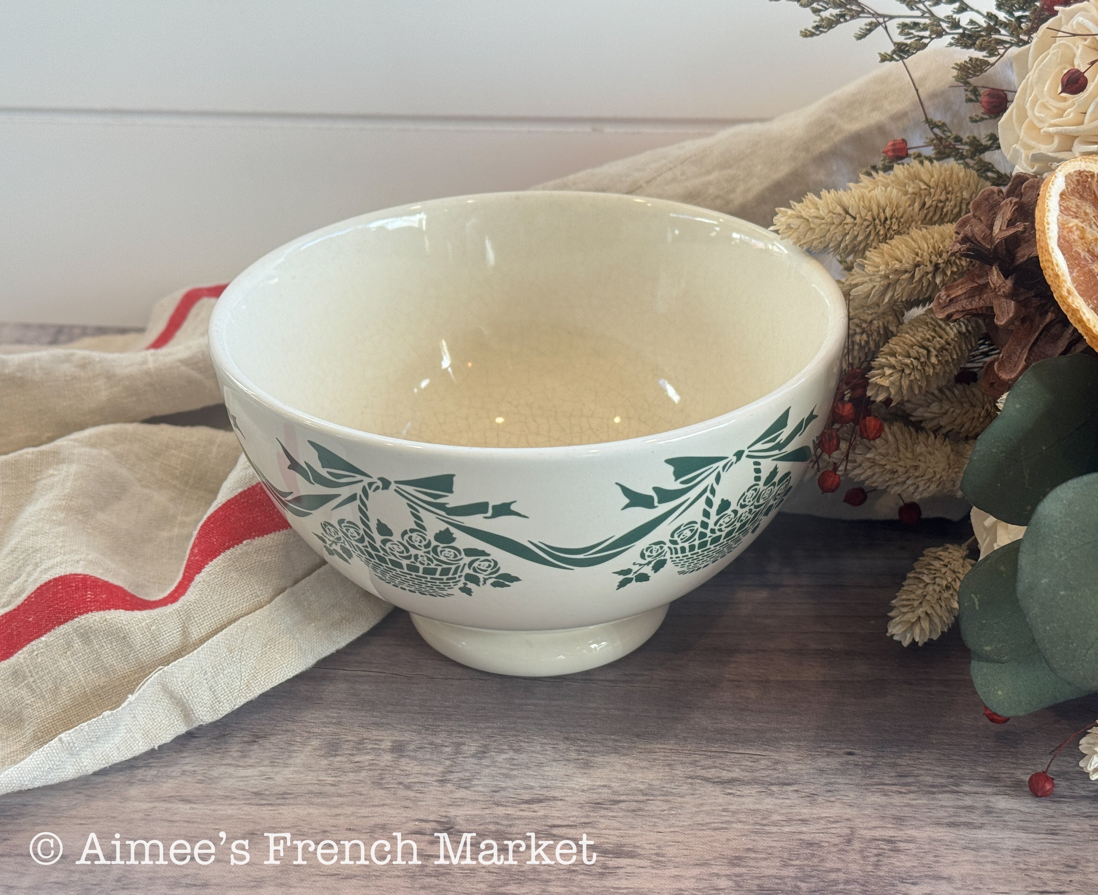 Vintage French Café au Lait Bowl| Made in France | French Country Breakfast Bowl