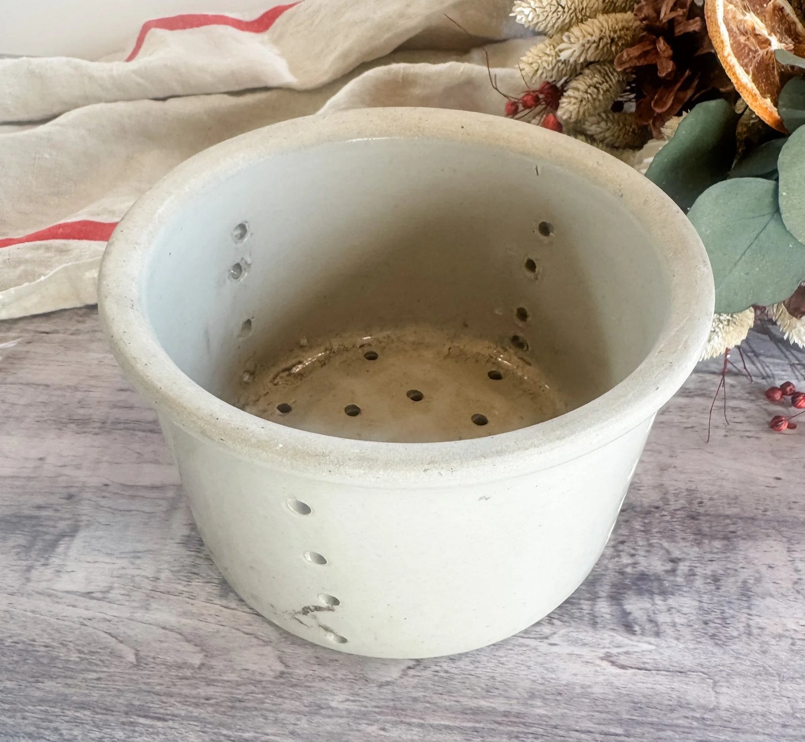 Vintage Earthenware Cheese Strainers - NEW Medium