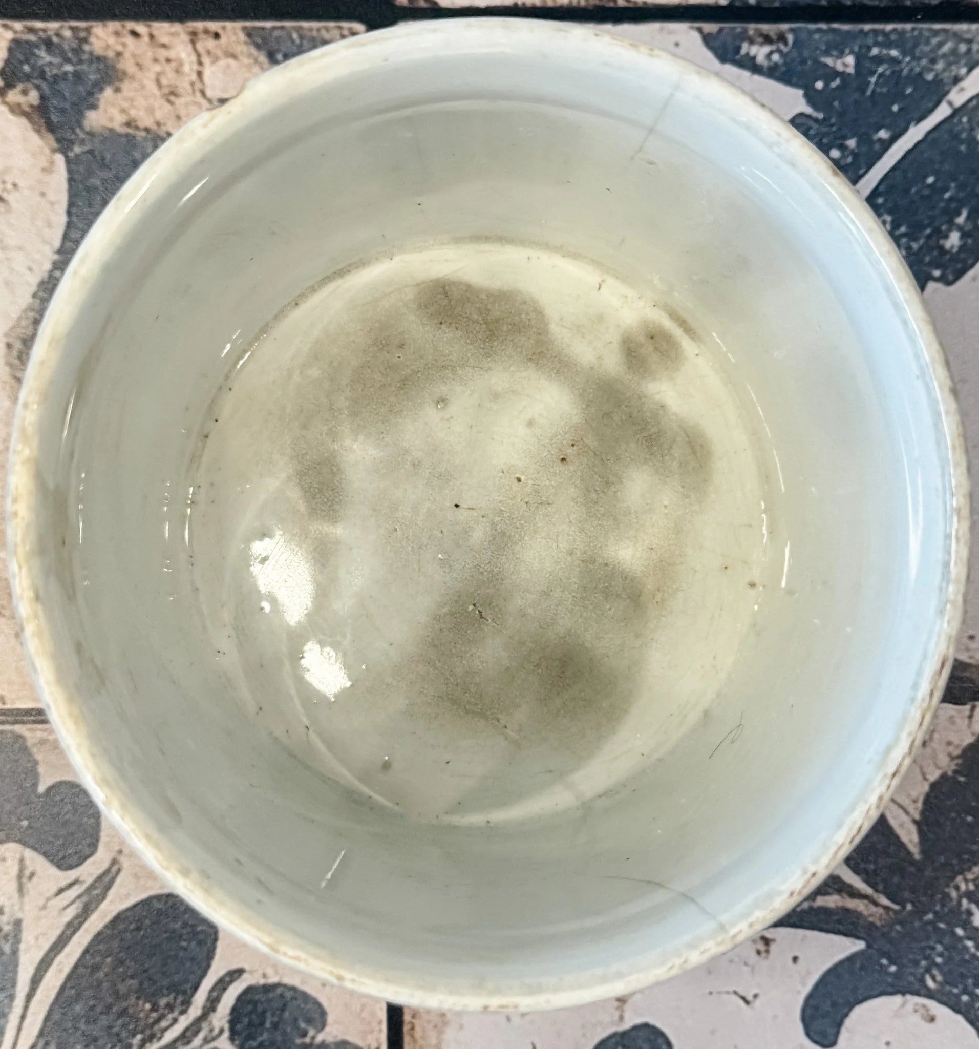 Vintage French White Stoneware Crock