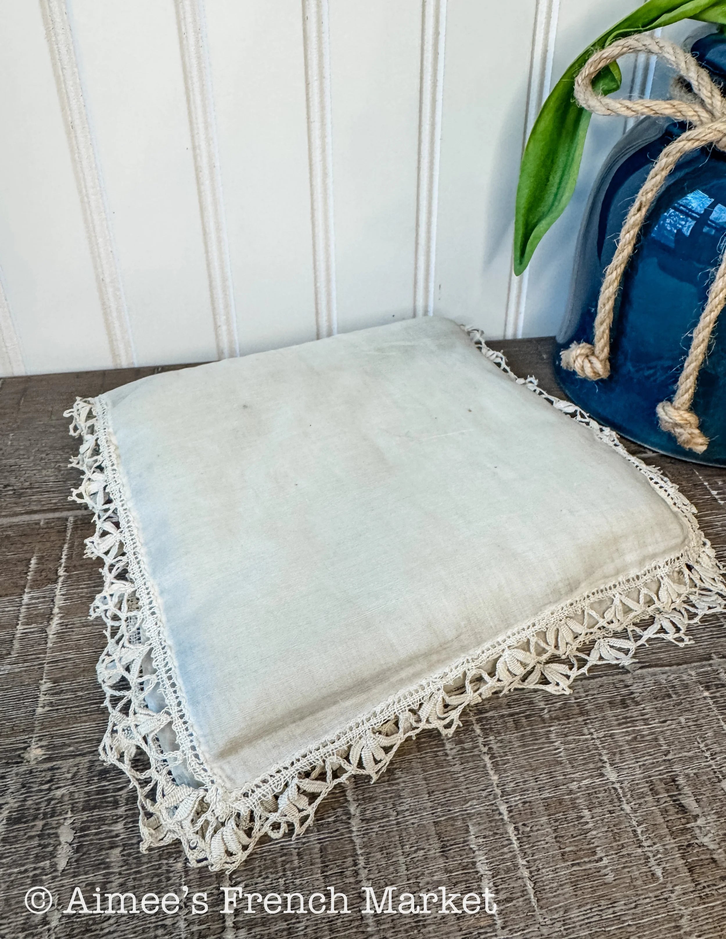 Antique French Linen Sewing Organizer, c. 1890s