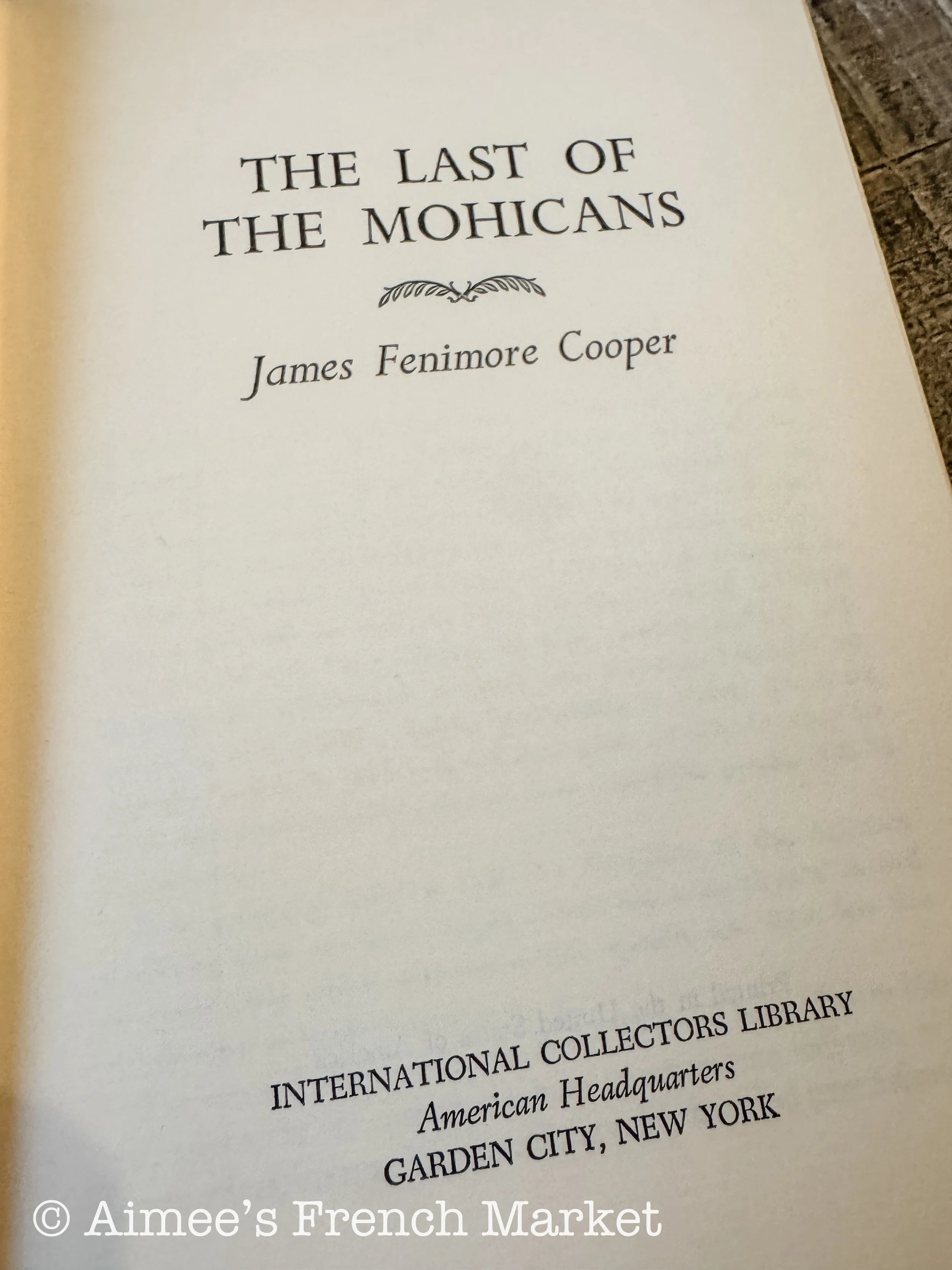 Vintage Copy of Last of the Mohicans