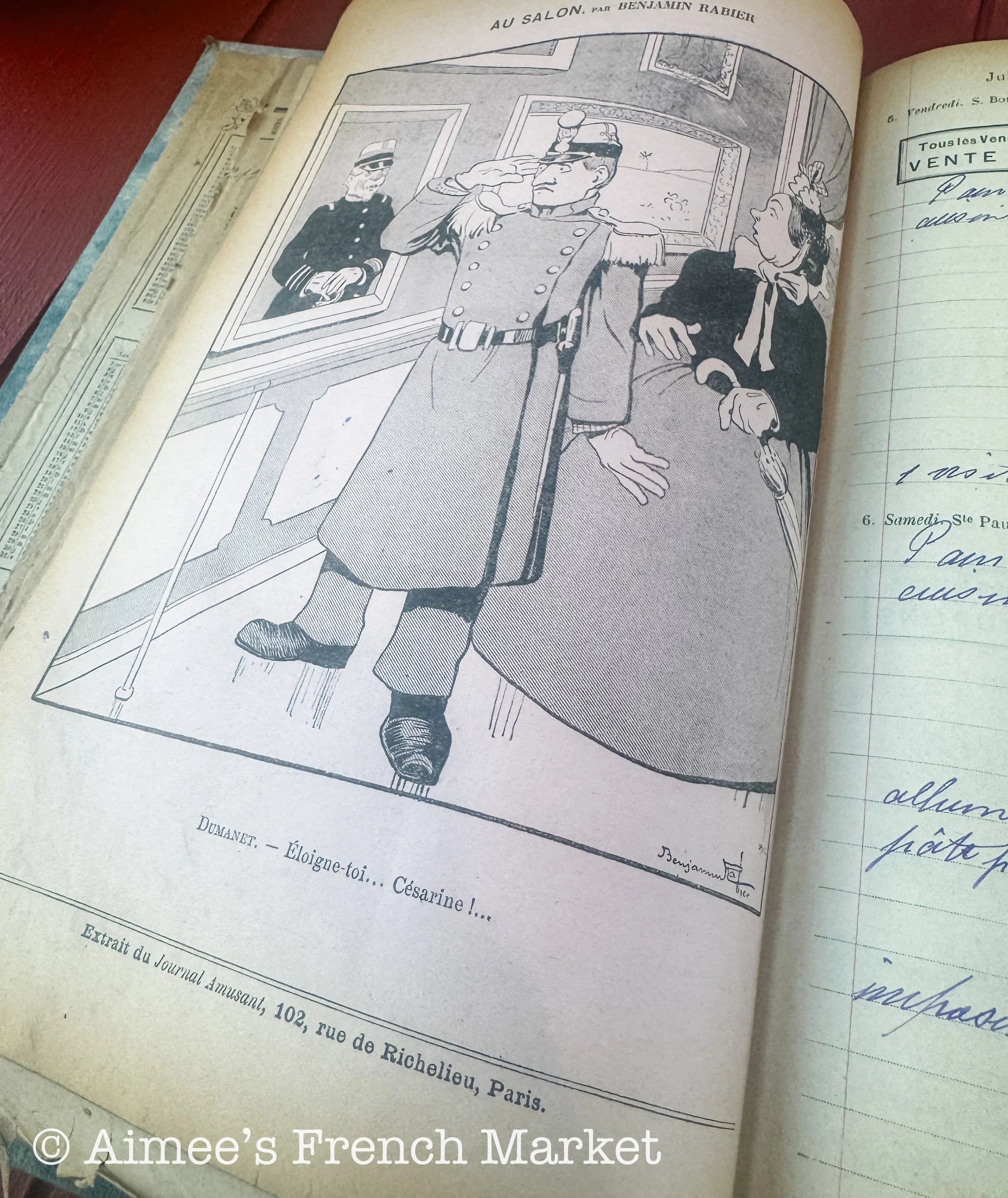 Antique Agenda from Le Bon Marche Dept Store in Paris, 1916 - Agenda/Diary/Calendar/Workbook