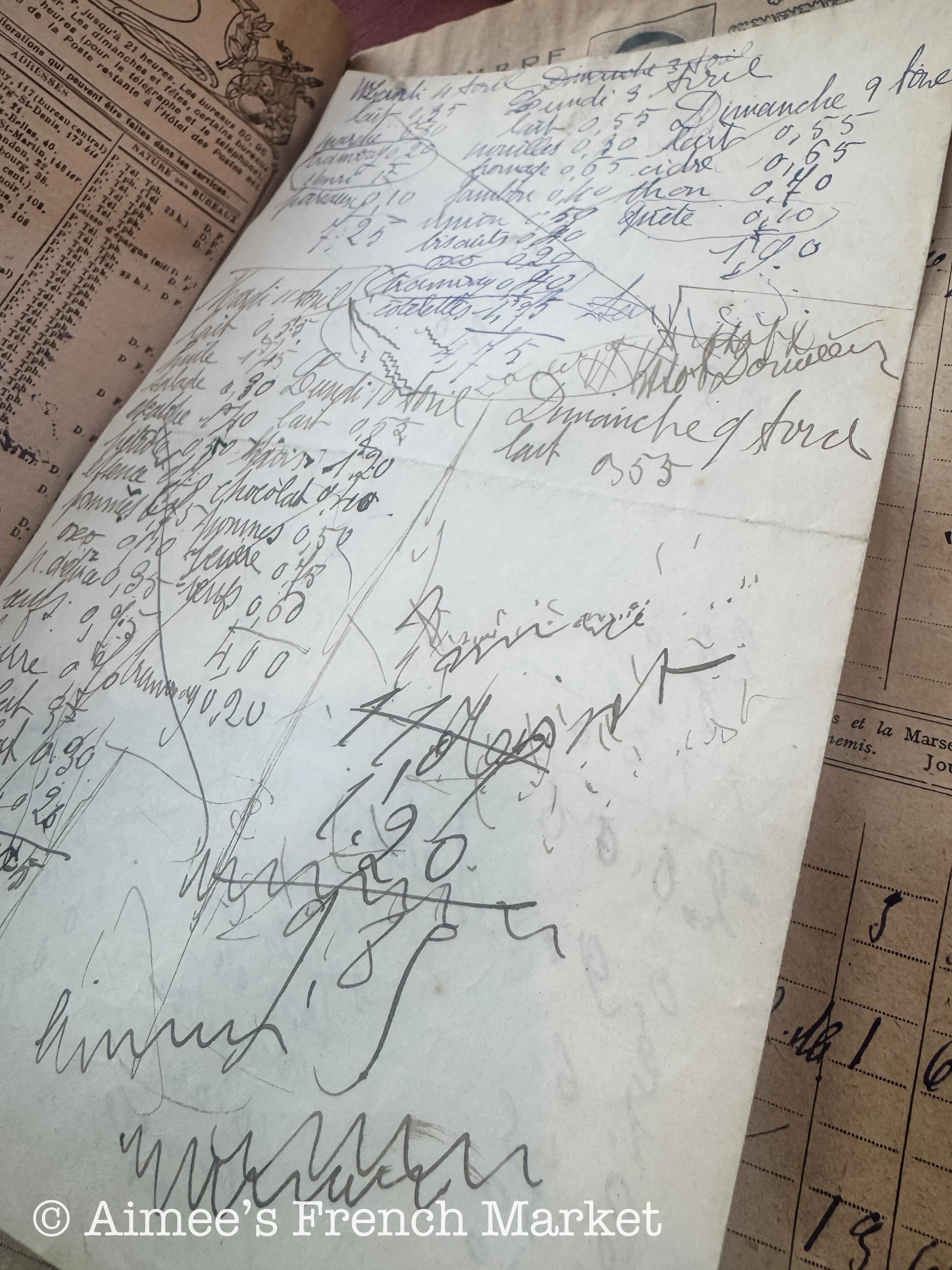 Antique Agenda from Le Bon Marche Dept Store in Paris, 1916 - Agenda/Diary/Calendar/Workbook