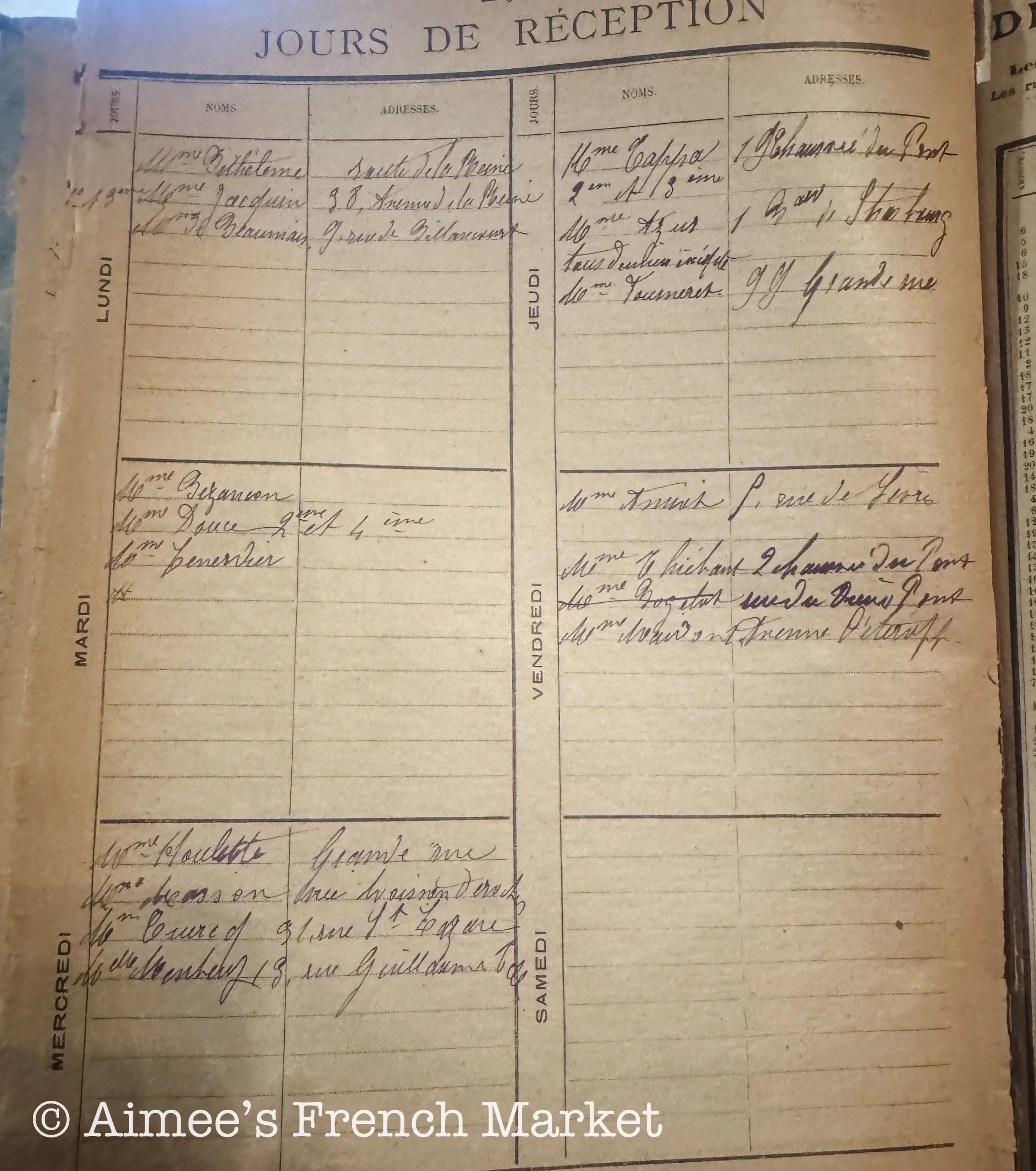 Antique Agenda from Le Bon Marche Dept Store in Paris, 1903 - Agenda/Diary/Calendar/Workbook