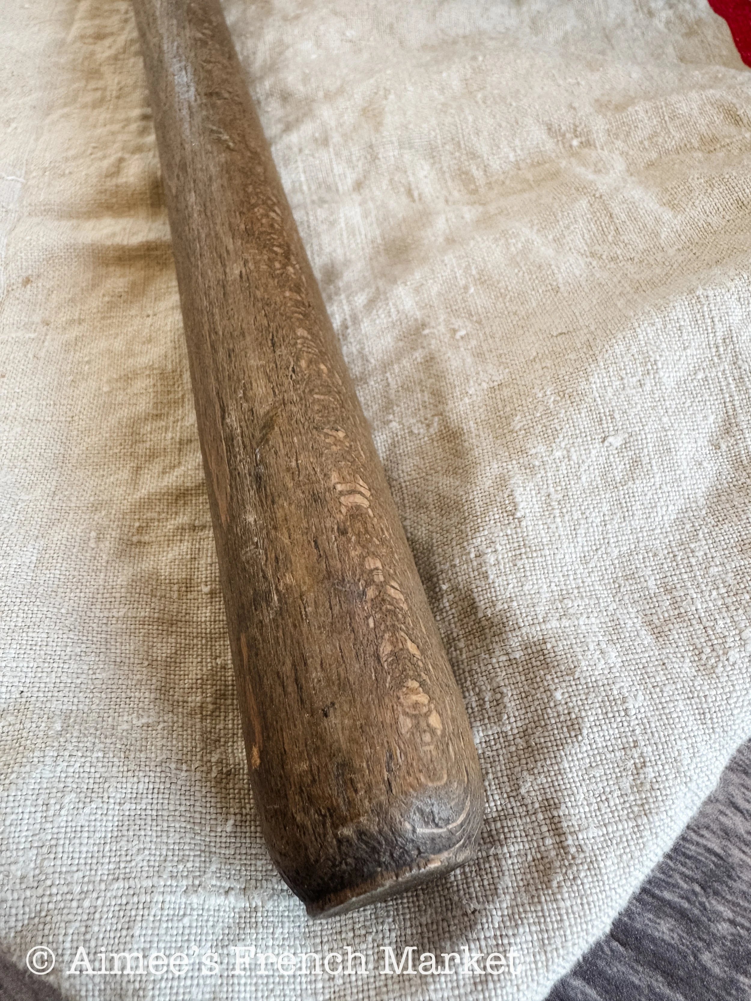 Large Antique French Wooden Spoon 17.5”, Rustic Farmhouse Kitchen Utensil, Vintage Hand Carved Wood Cooking Spoon, Primitive French Kitchen Decor