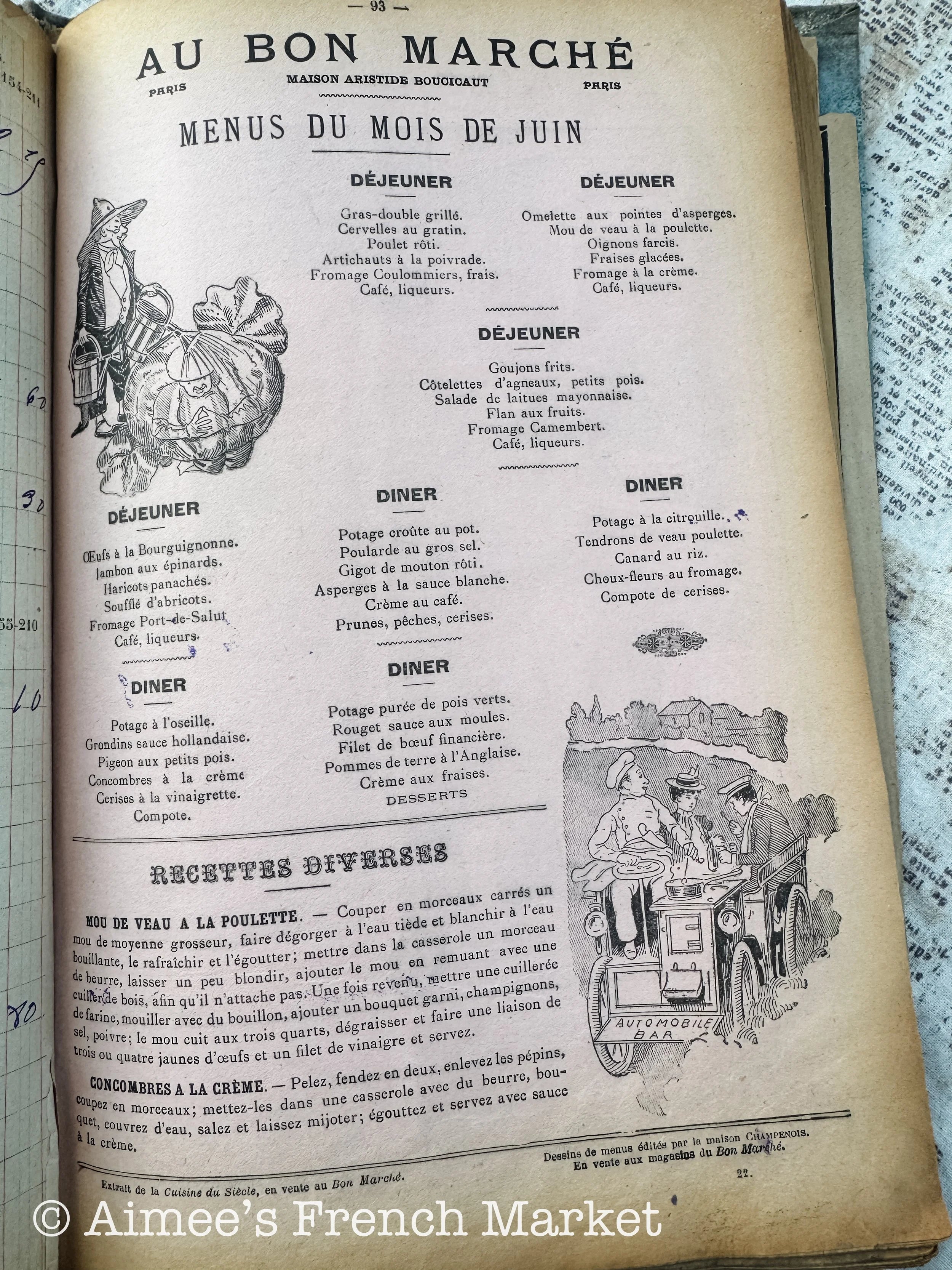 Antique Agenda from Le Bon Marche Dept Store in Paris, 1903 - Agenda/Diary/Calendar/Workbook