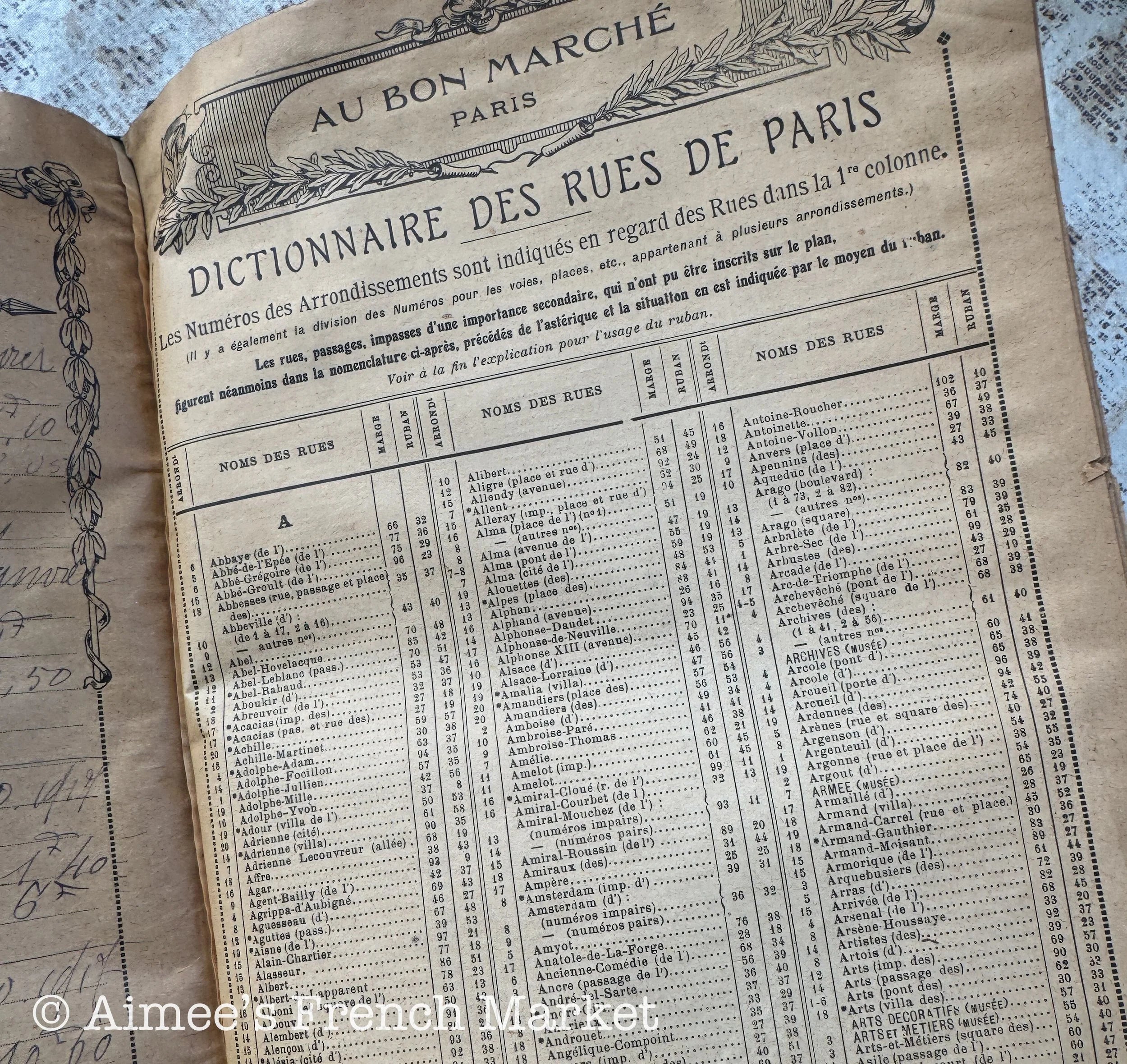 Antique Agenda from Le Bon Marche Dept Store in Paris, 1916 - Agenda/Diary/Calendar/Workbook