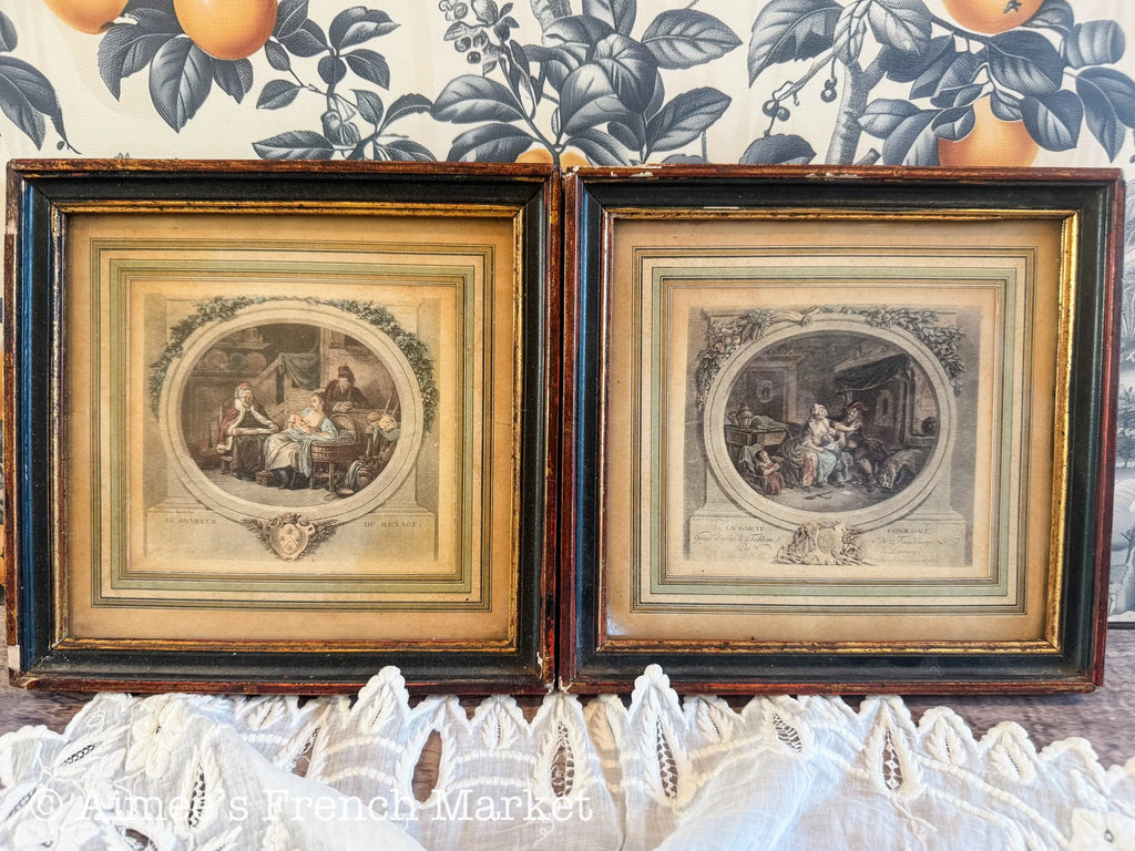 French Antique Museum-Quality Engravings by Nicolas de Launay, c. 1783/1778, Matching Pair, Rare and Extraordinary