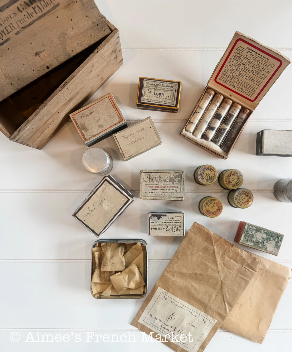 Antique French Seed Collection – Vilmorin-Andrieux, Jardin Ephemera in Wood Crate, 19th Century Gardenalia, Potager Decor