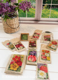 Set of 11 Antique French Seed Packets – Lithographed Jardin Flowers, Vilmorin Style Ephemera, Cottage Garden Decor, c. 1900–1940