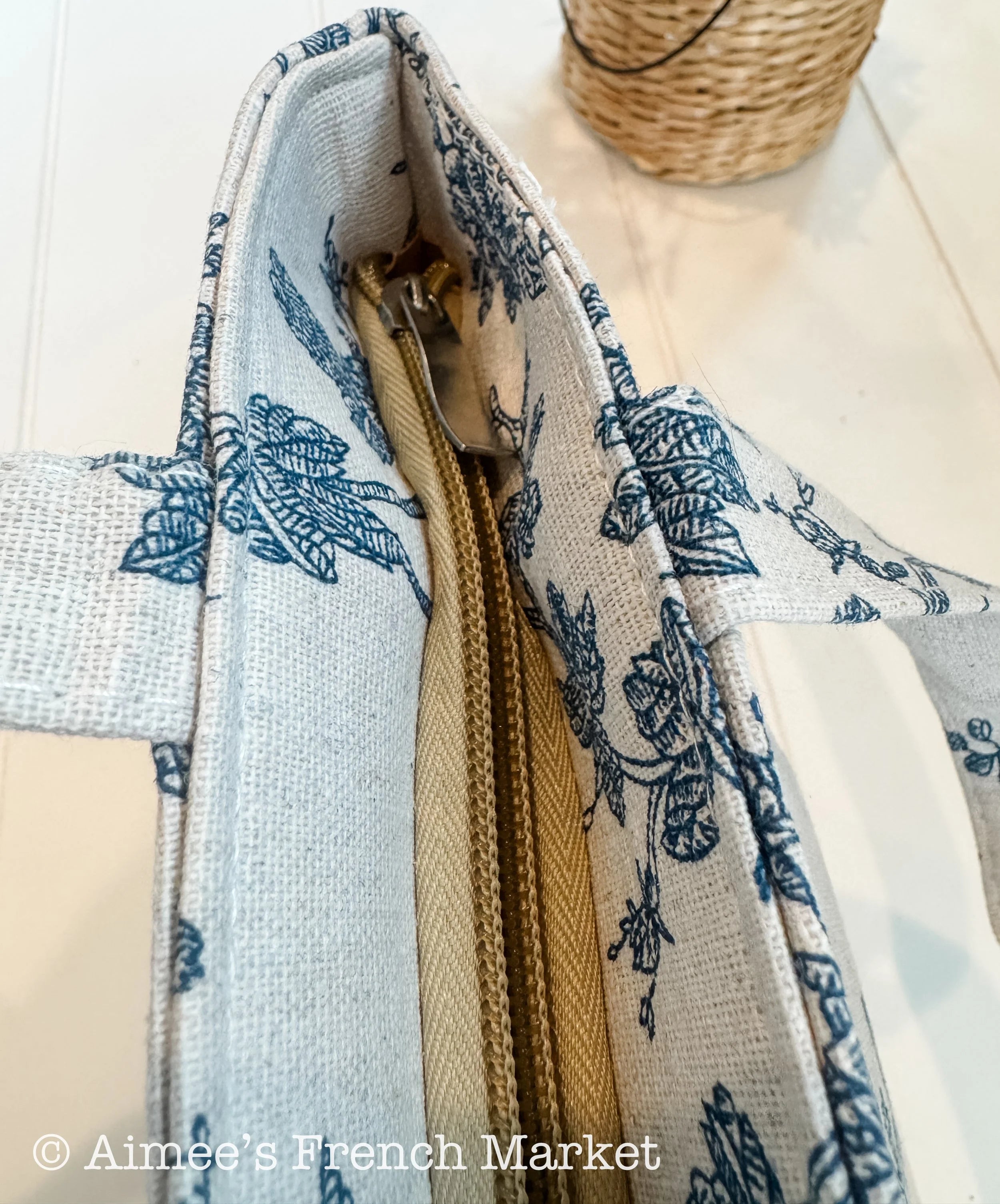 Paris Linen Tote Bag Eiffel Tower | Toile Market Bag | Neutral Cottage French Decor Bag | Gift for Francophile