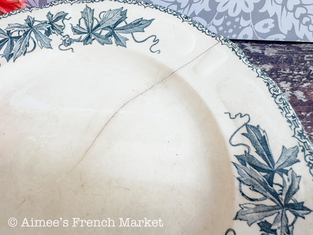 Antique French Ironstone Dinner Plates — H.B. & Cie, Choisy-le-Roi, "Louis XIII" Pattern, Set of 4, circa 1863–1920