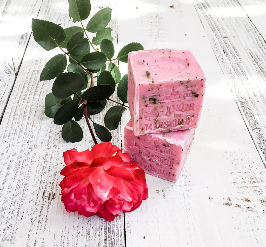 Set of 2 - Le Serail Savon de Marseilles - Exfoliating guest soaps - Authentic from Provence