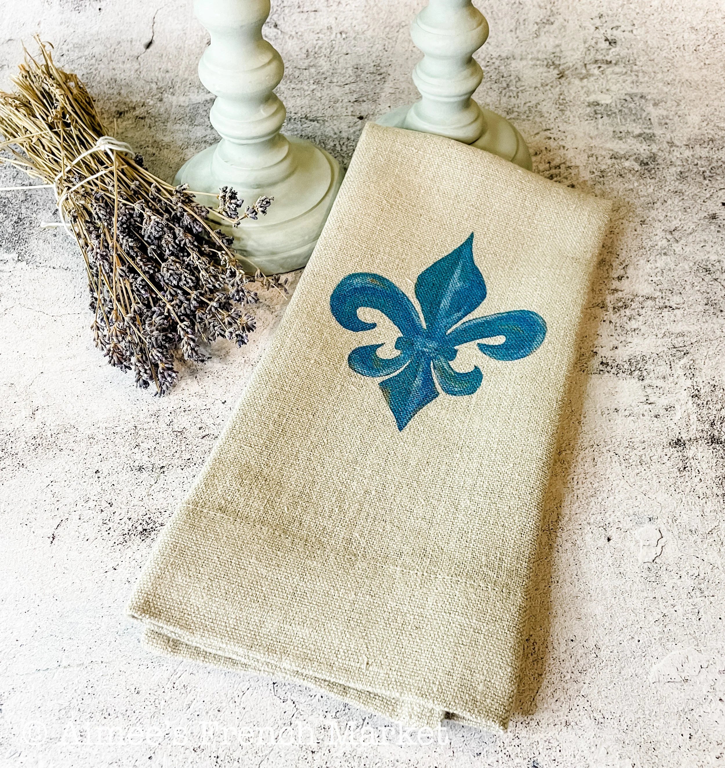 French-themed 100% Soft Linen Towels