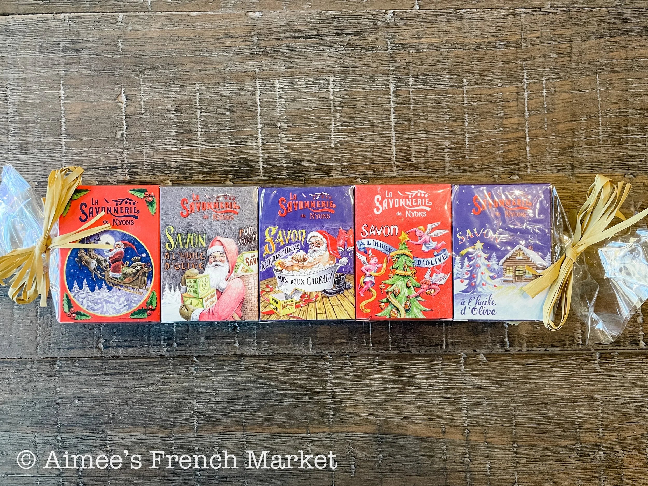 Christmas Guest Soaps - Savon de Marseille, Great stocking stuffer - Set of 5