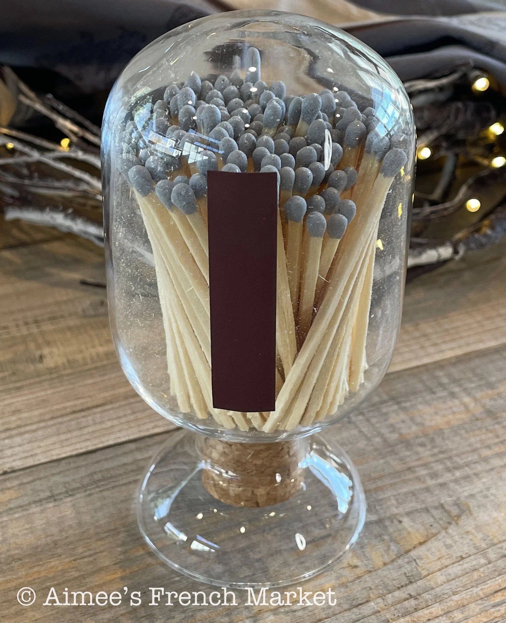 French Cloche/Bell Glass Match Jar