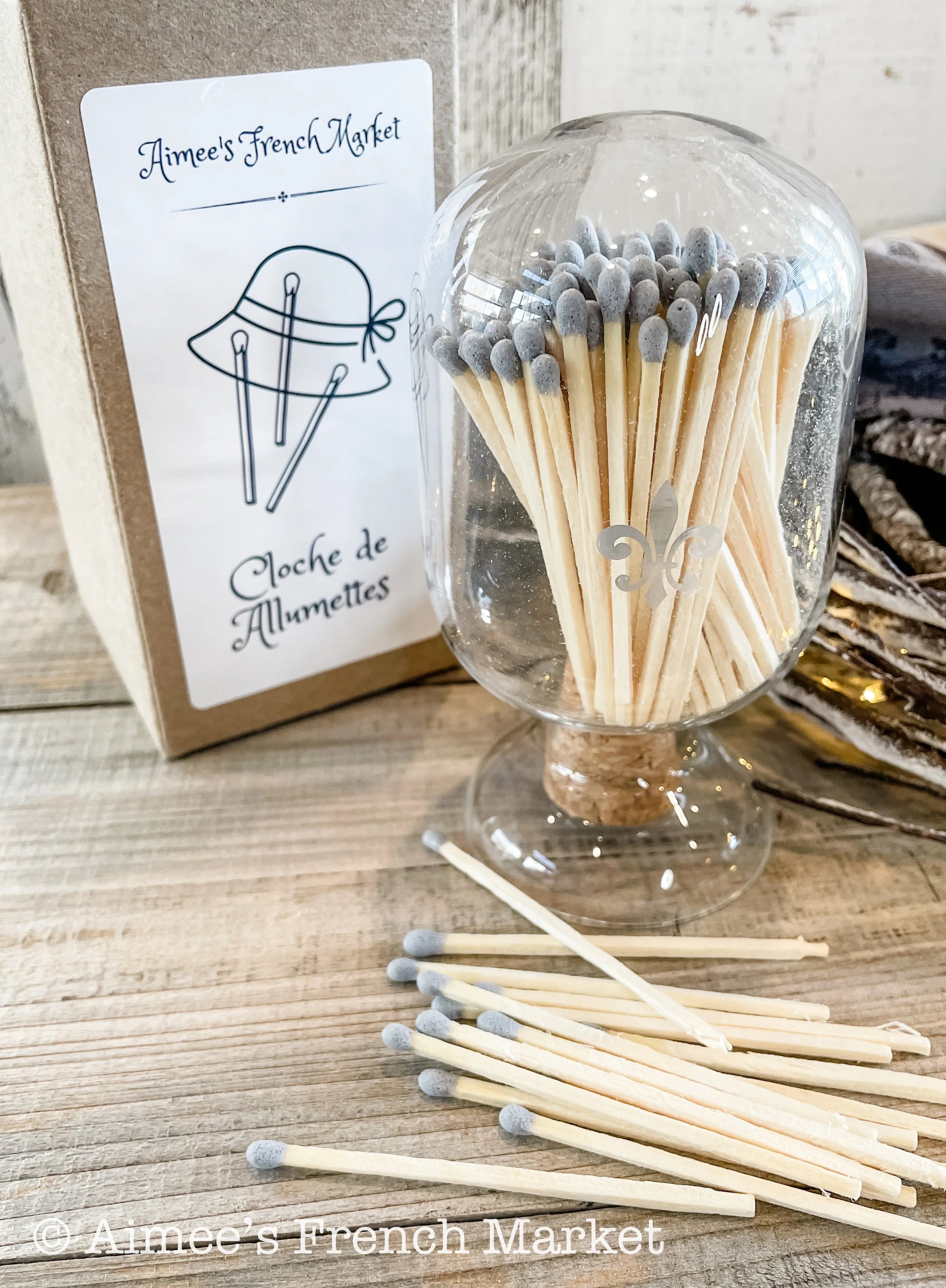 French Cloche/Bell Glass Match Jar