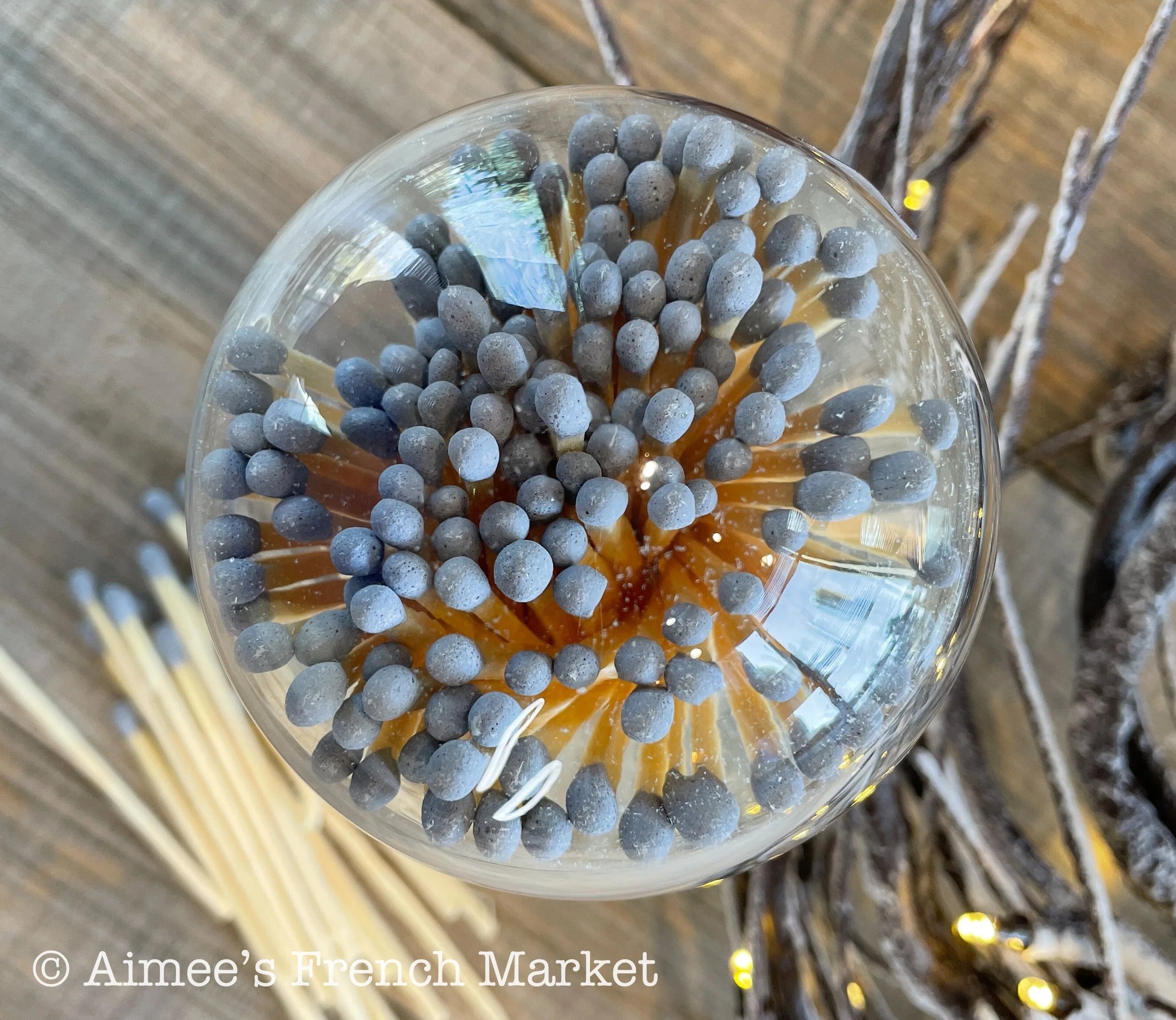 French Cloche/Bell Glass Match Jar