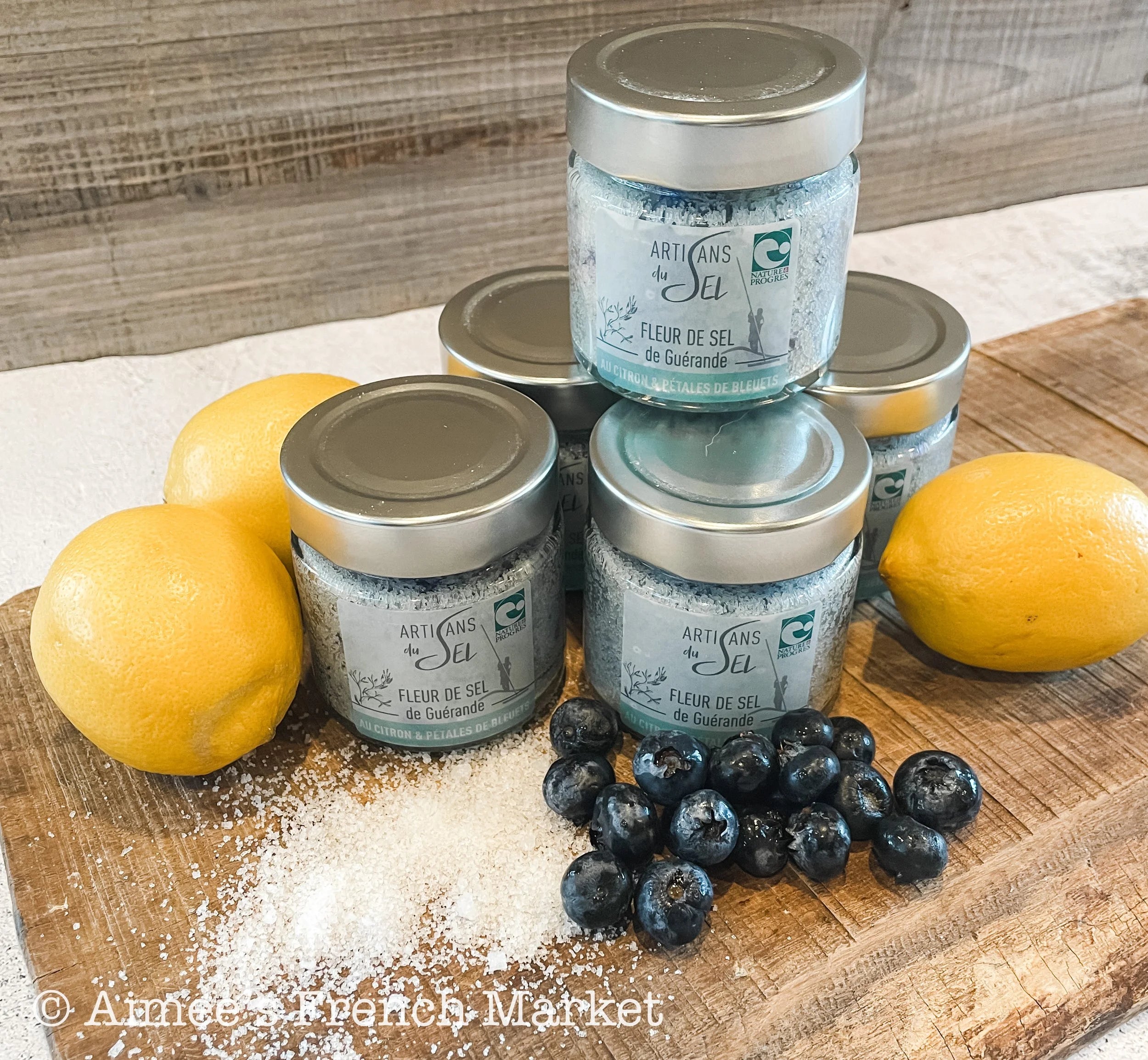 50% off - Fleur de Sel Guerande (from Brittany) - Blueberry Lemon Salt - Small Production