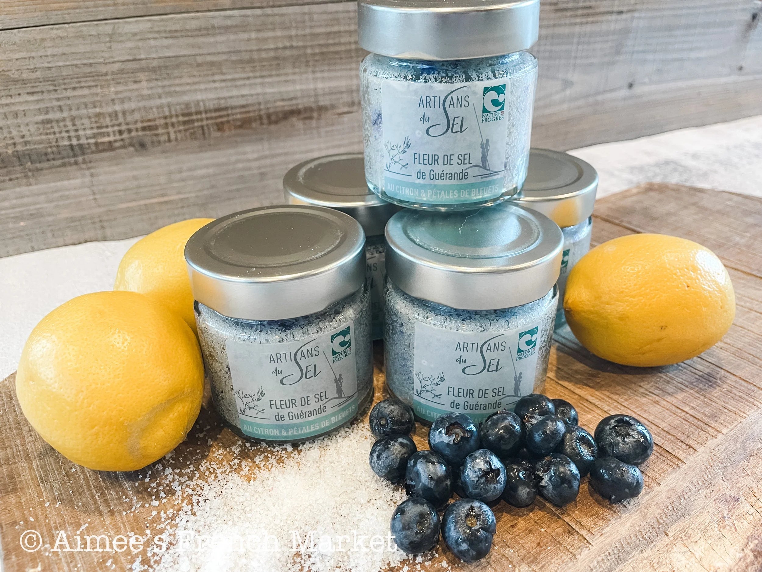 50% off - Fleur de Sel Guerande (from Brittany) - Blueberry Lemon Salt - Small Production