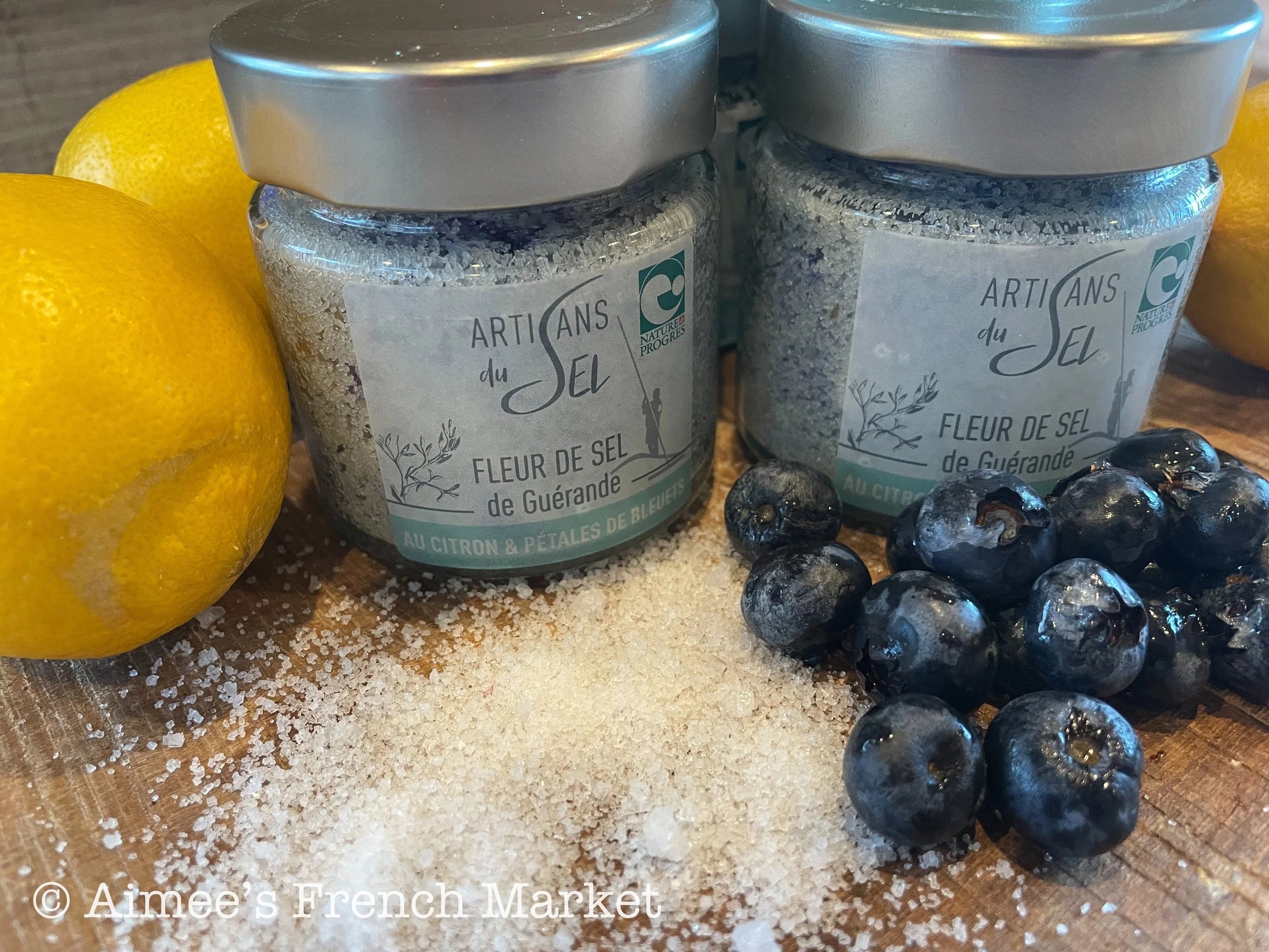 50% off - Fleur de Sel Guerande (from Brittany) - Blueberry Lemon Salt - Small Production