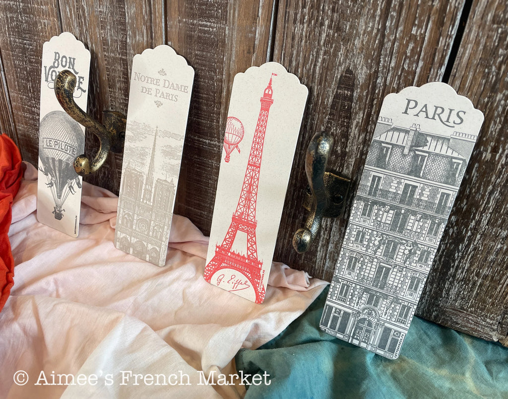 Bookmarks with Vintage Parisian Engravings, Set of 4  - Handmade in Paris