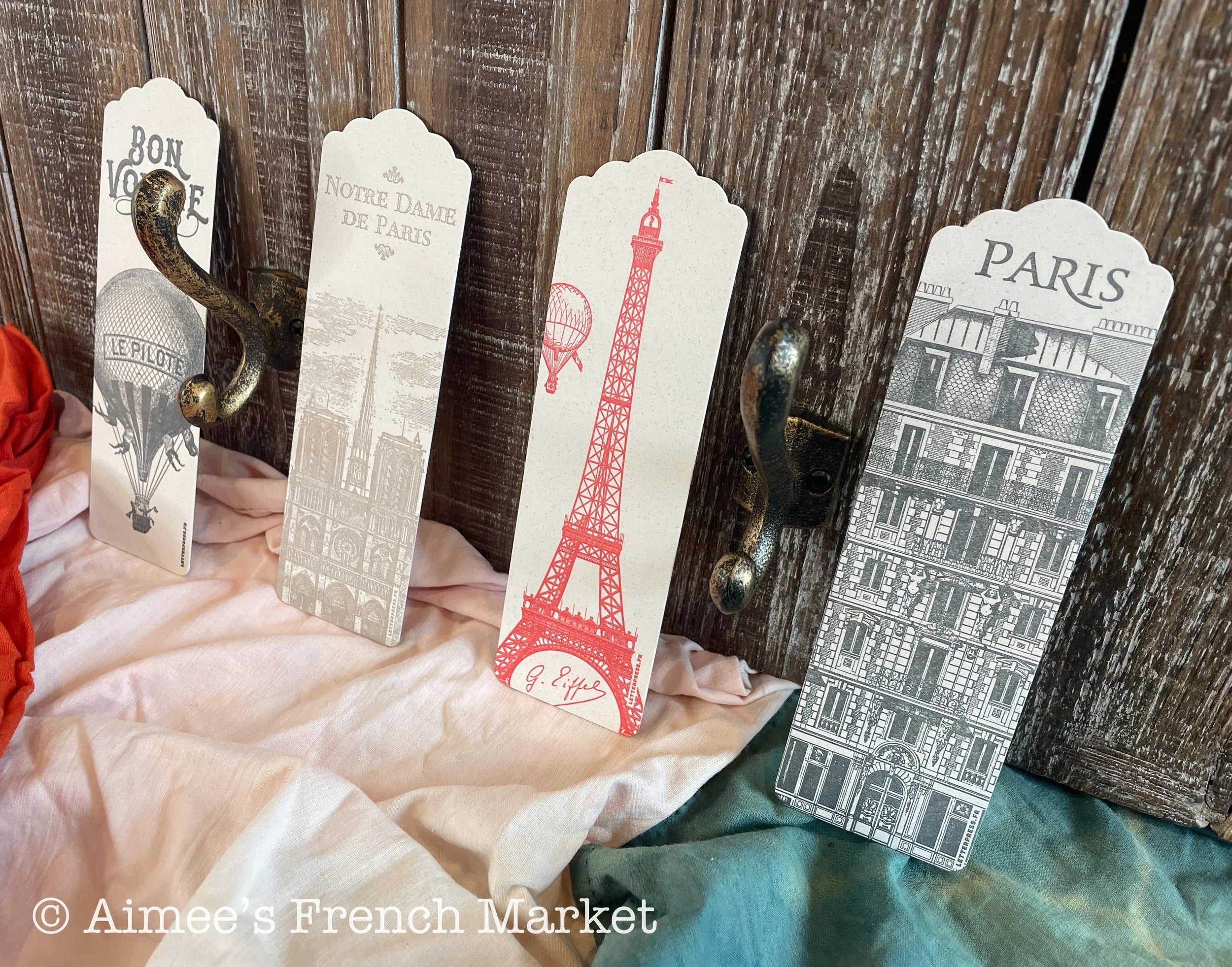 Bookmarks with Vintage Parisian Engravings, Set of 4  - Handmade in Paris