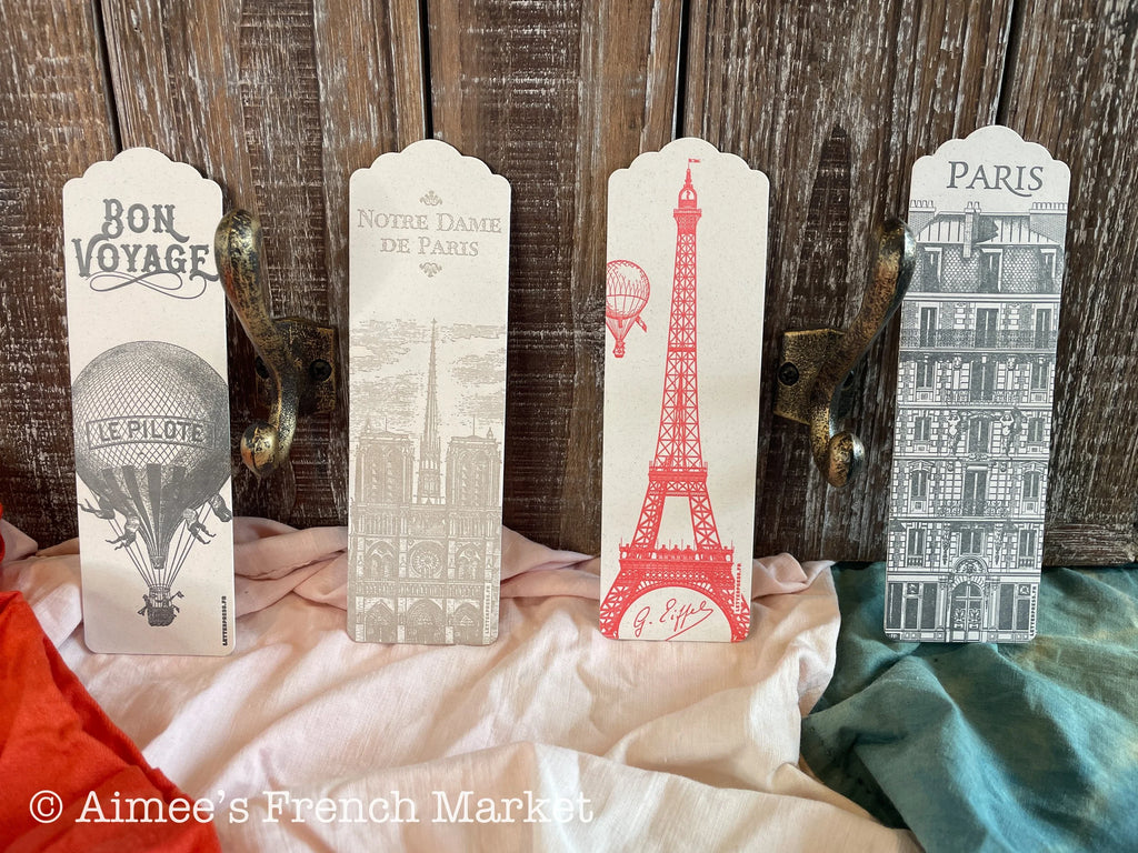 Bookmarks with Vintage Parisian Engravings, Set of 4  - Handmade in Paris