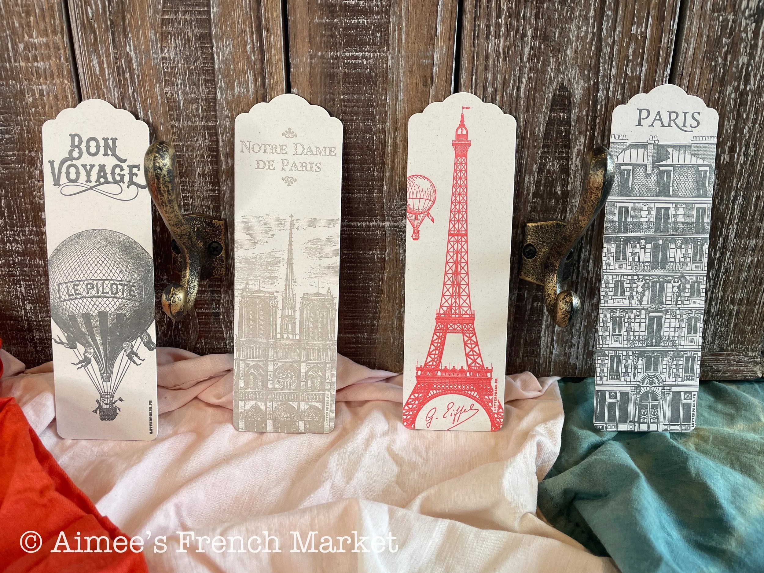 Bookmarks with Vintage Parisian Engravings, Set of 4  - Handmade in Paris