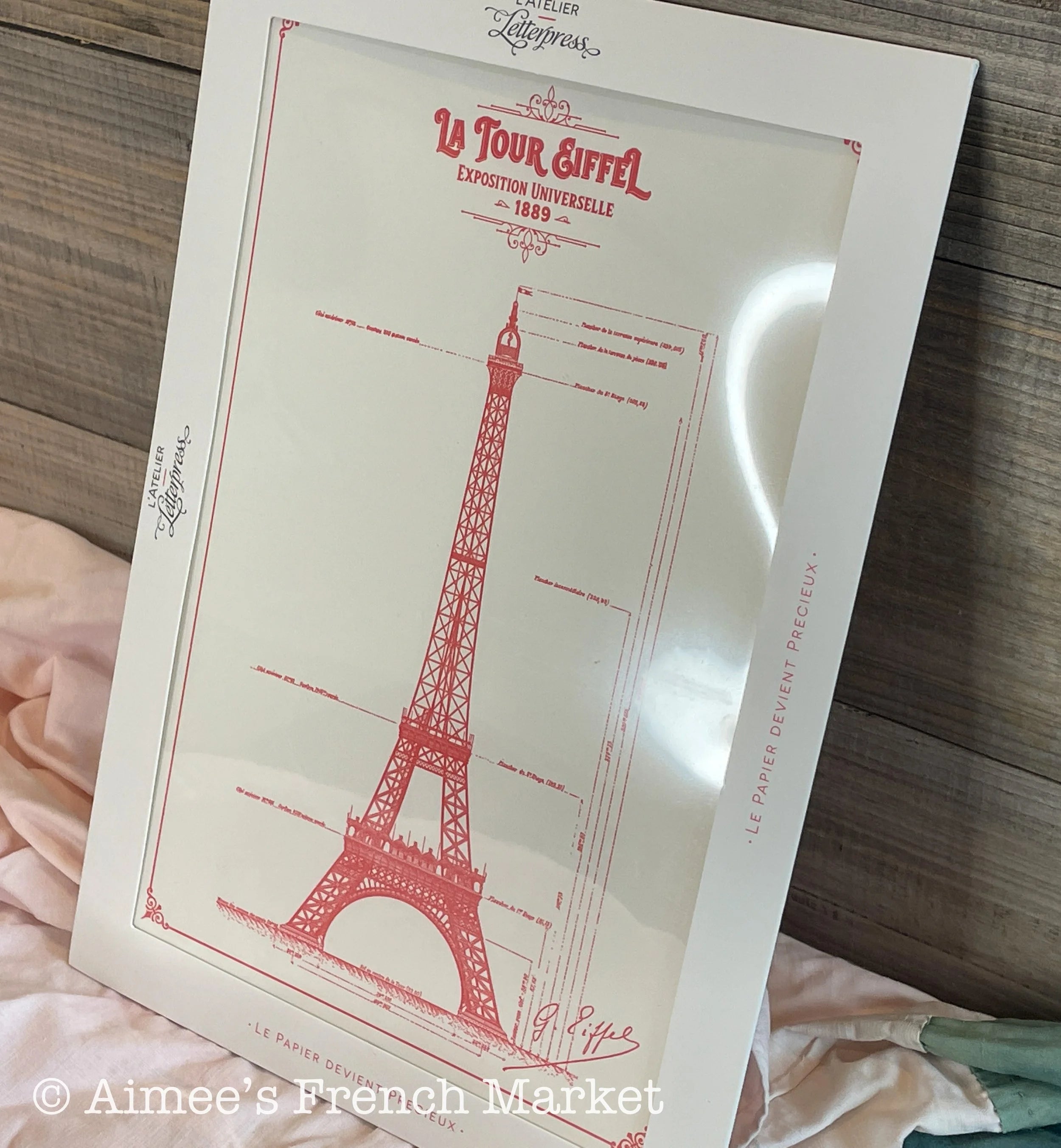 Art Print Original Blueprint of the Eiffel Tower, Vertical/Full - Made in Paris