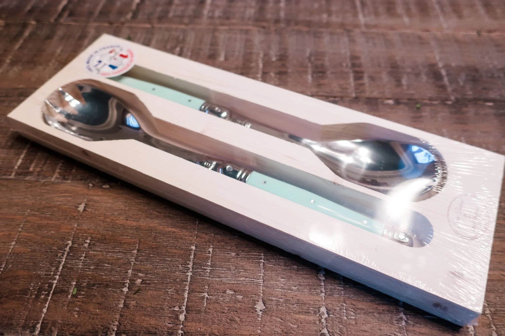 French Laguiole Salad Server Set - Back in Red and Blue!