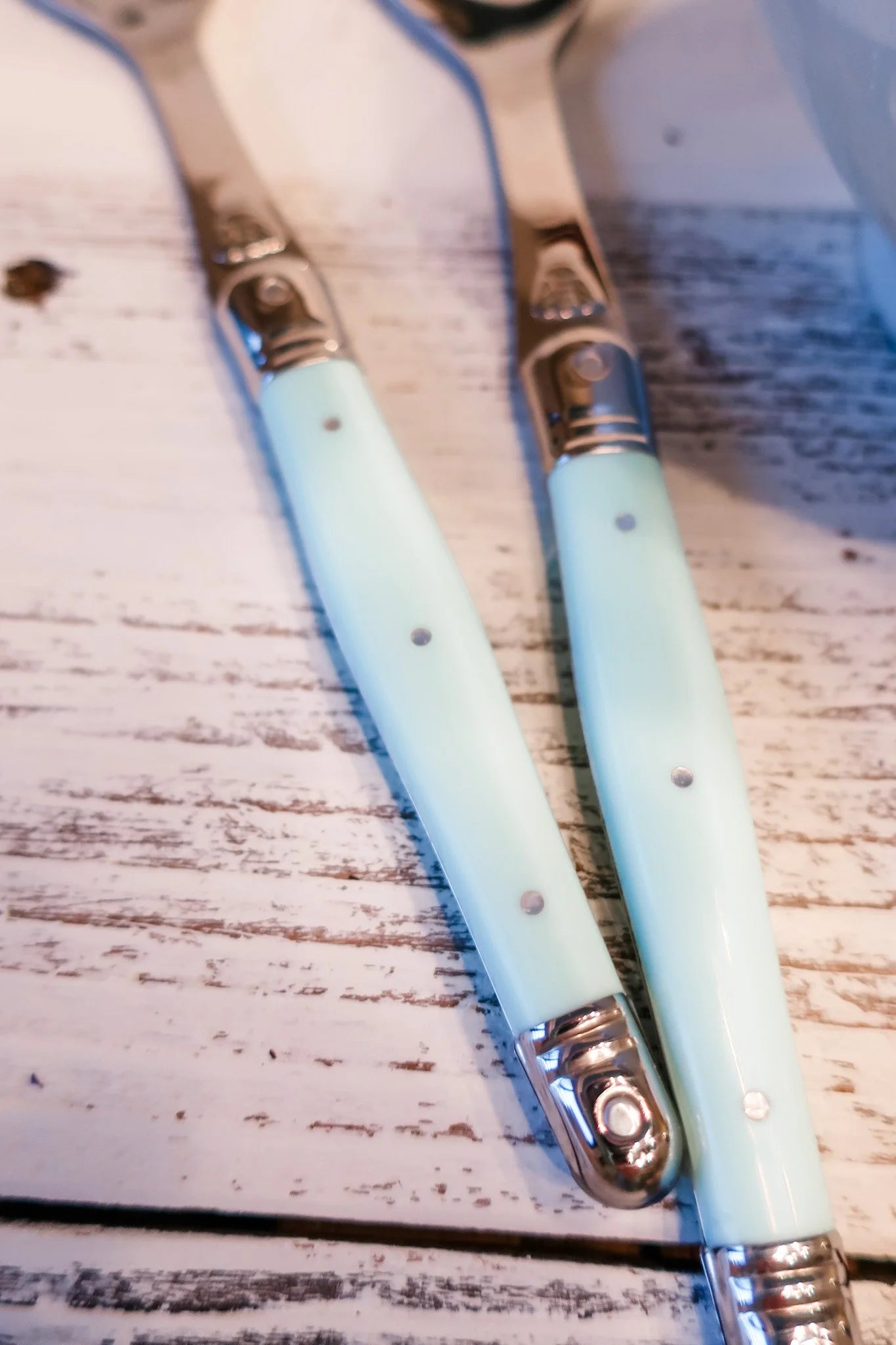 French Laguiole Salad Server Set - Back in Red and Blue!