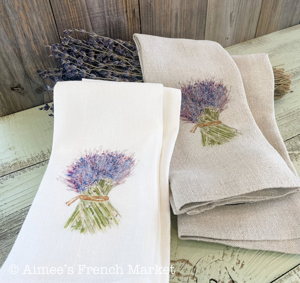 French-themed 100% Soft Linen Towels