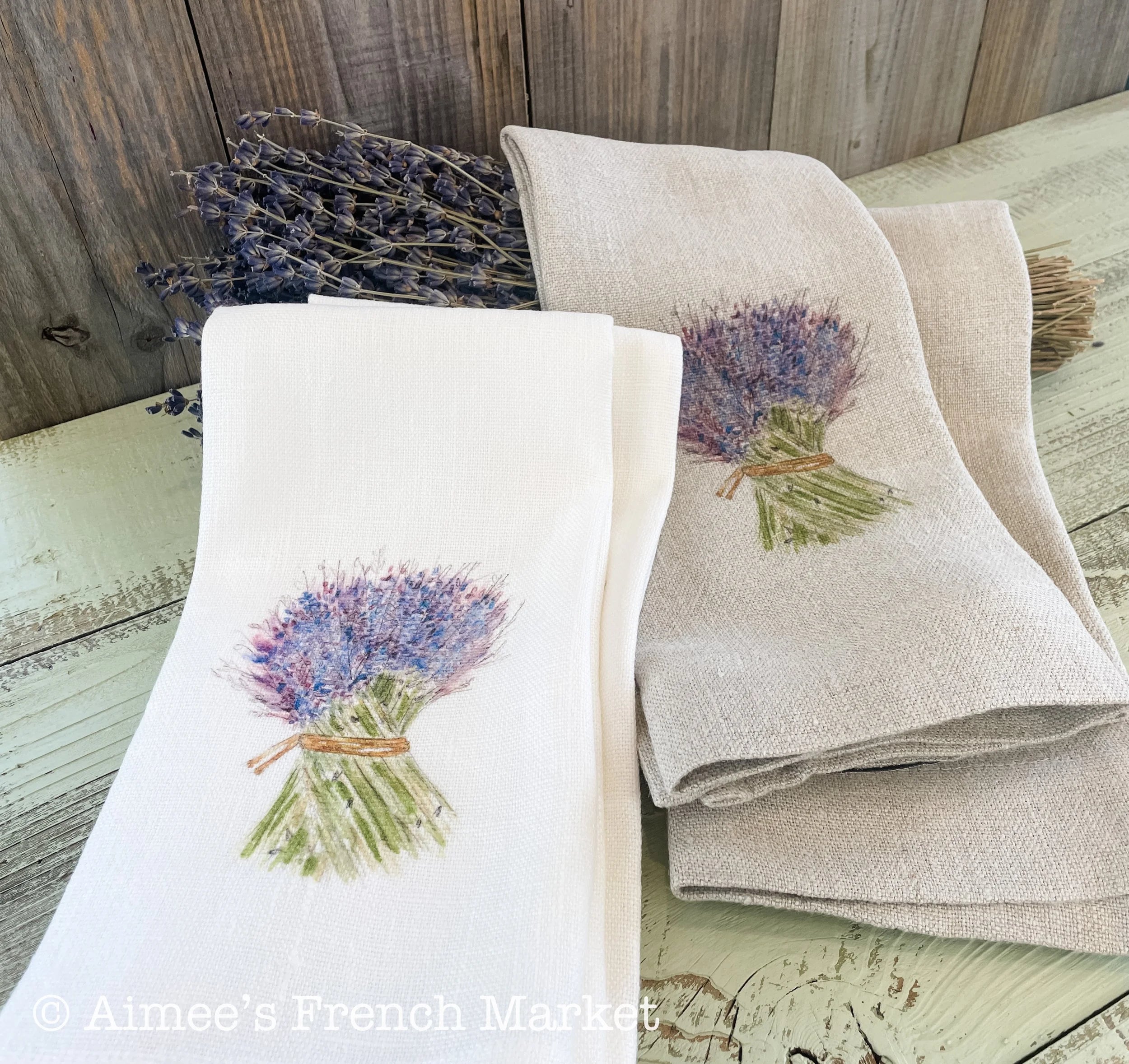 French-themed 100% Soft Linen Towels