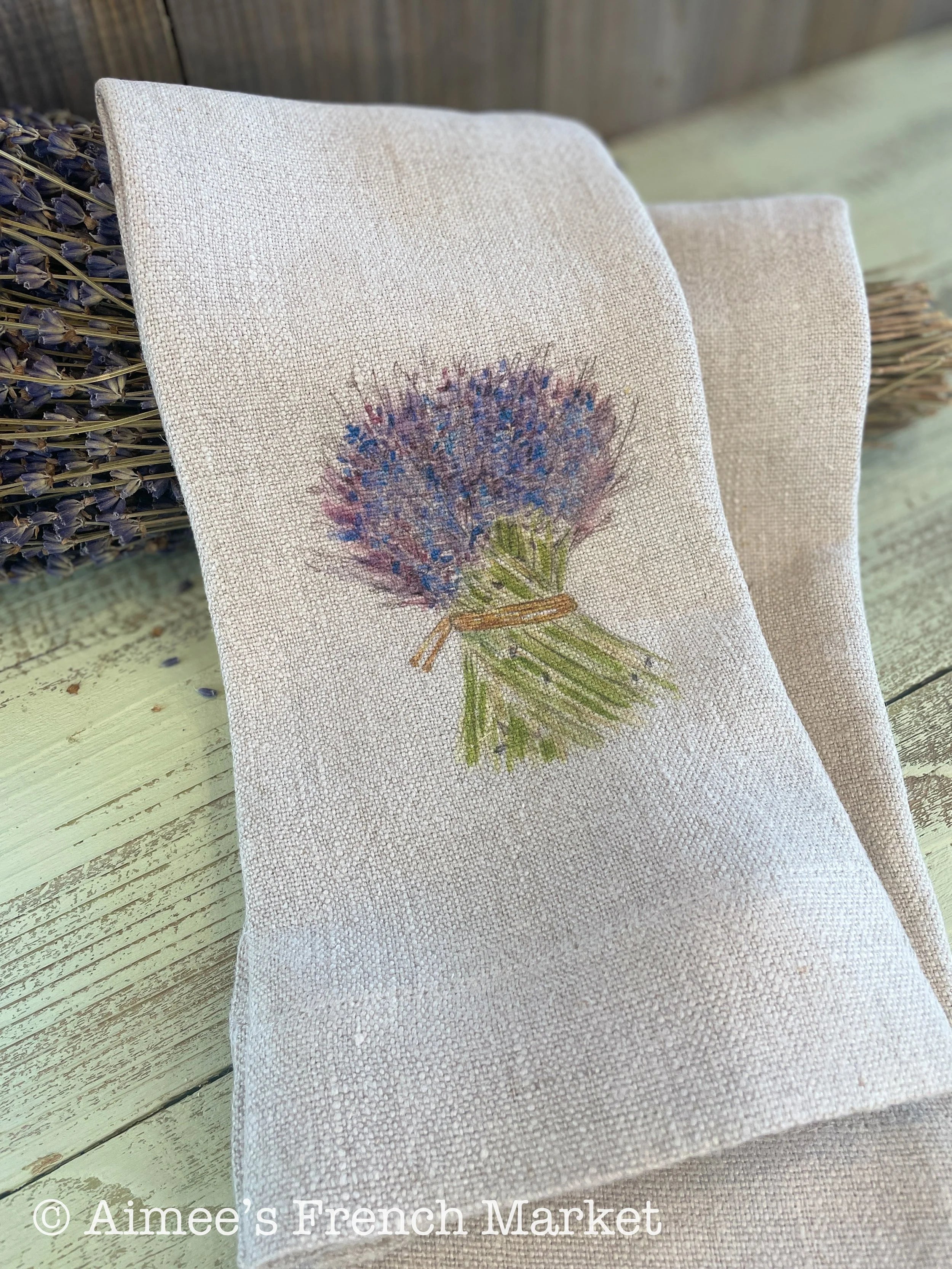 French-themed 100% Soft Linen Towels