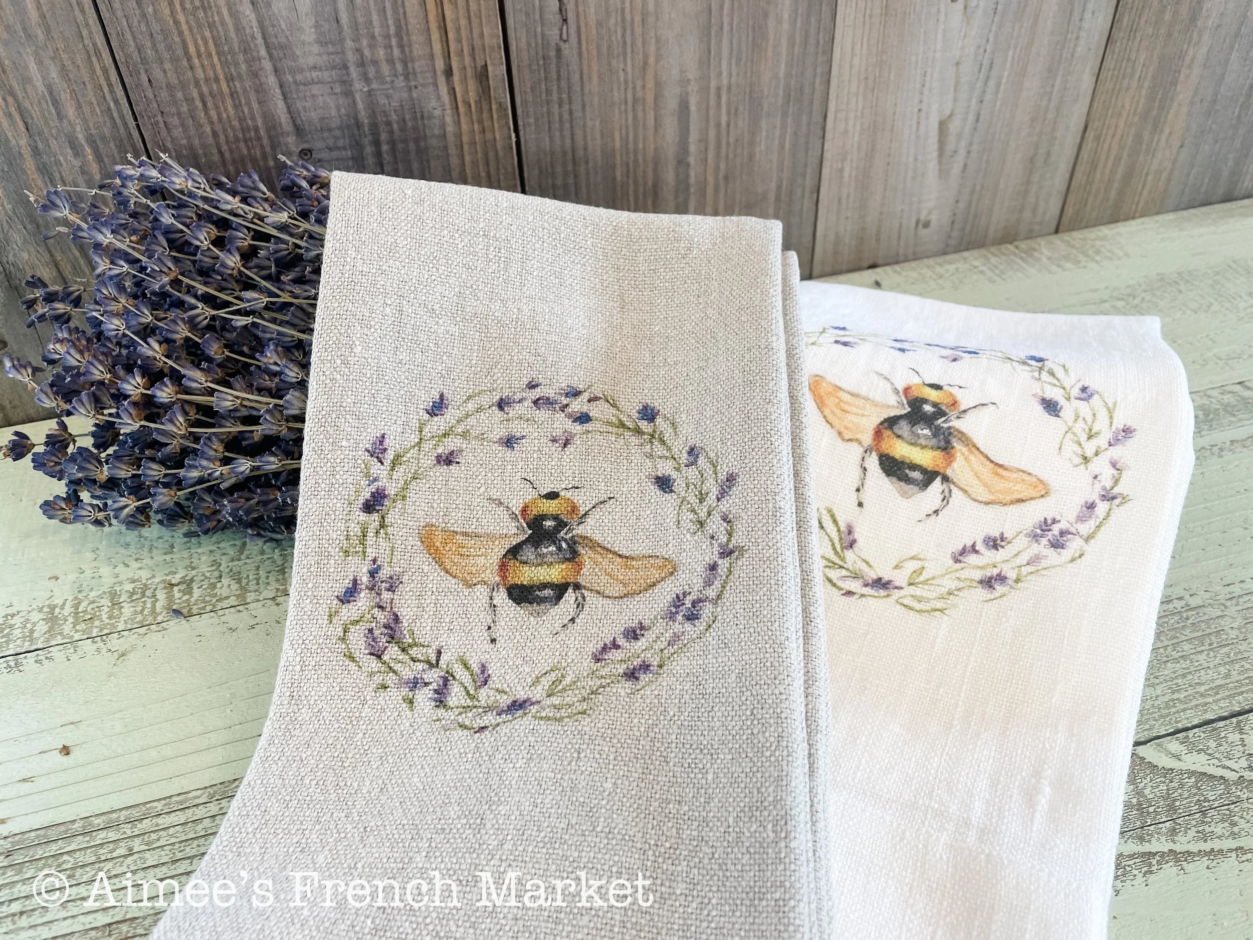 French-themed 100% Soft Linen Towels