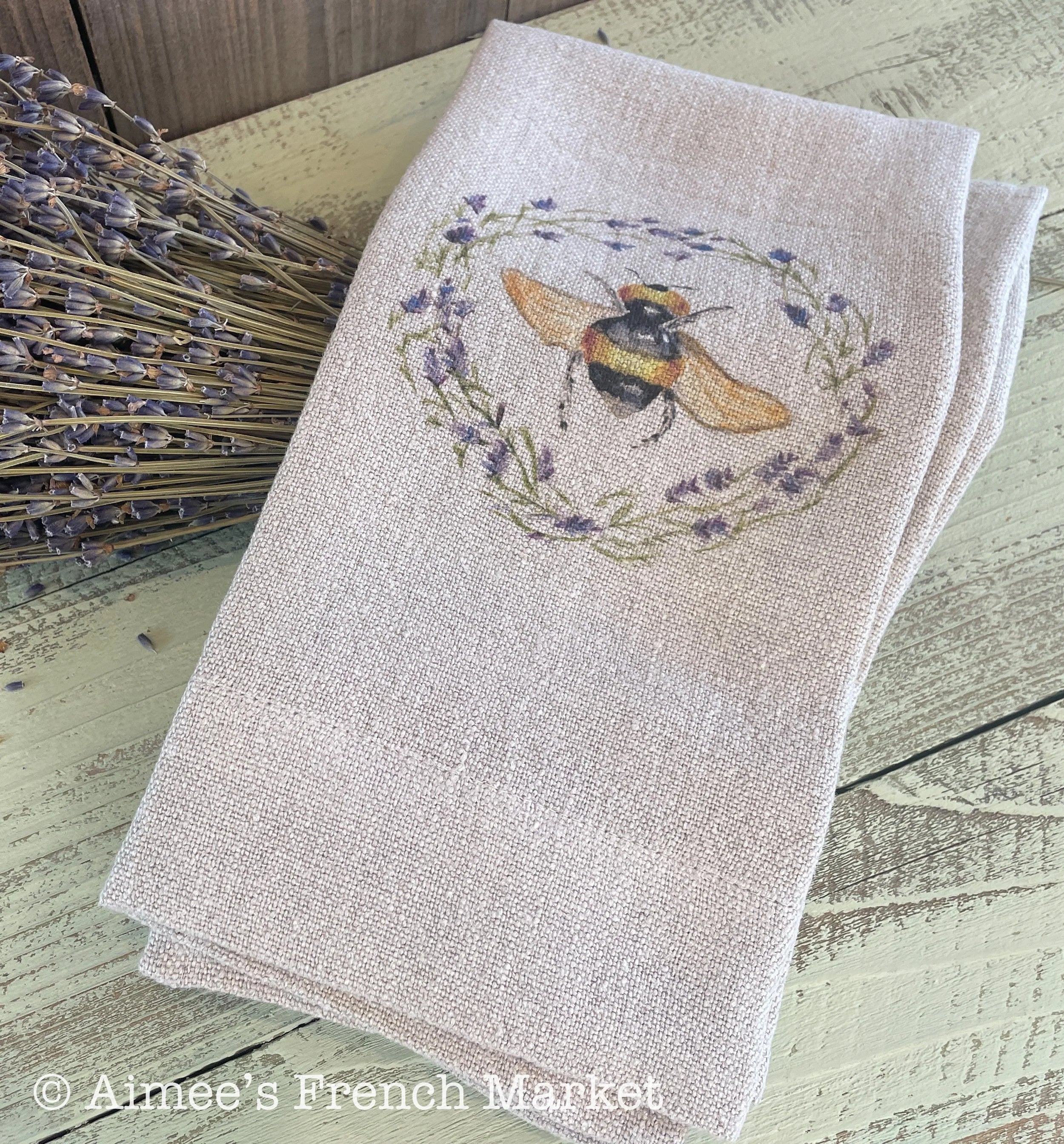 French-themed 100% Soft Linen Towels