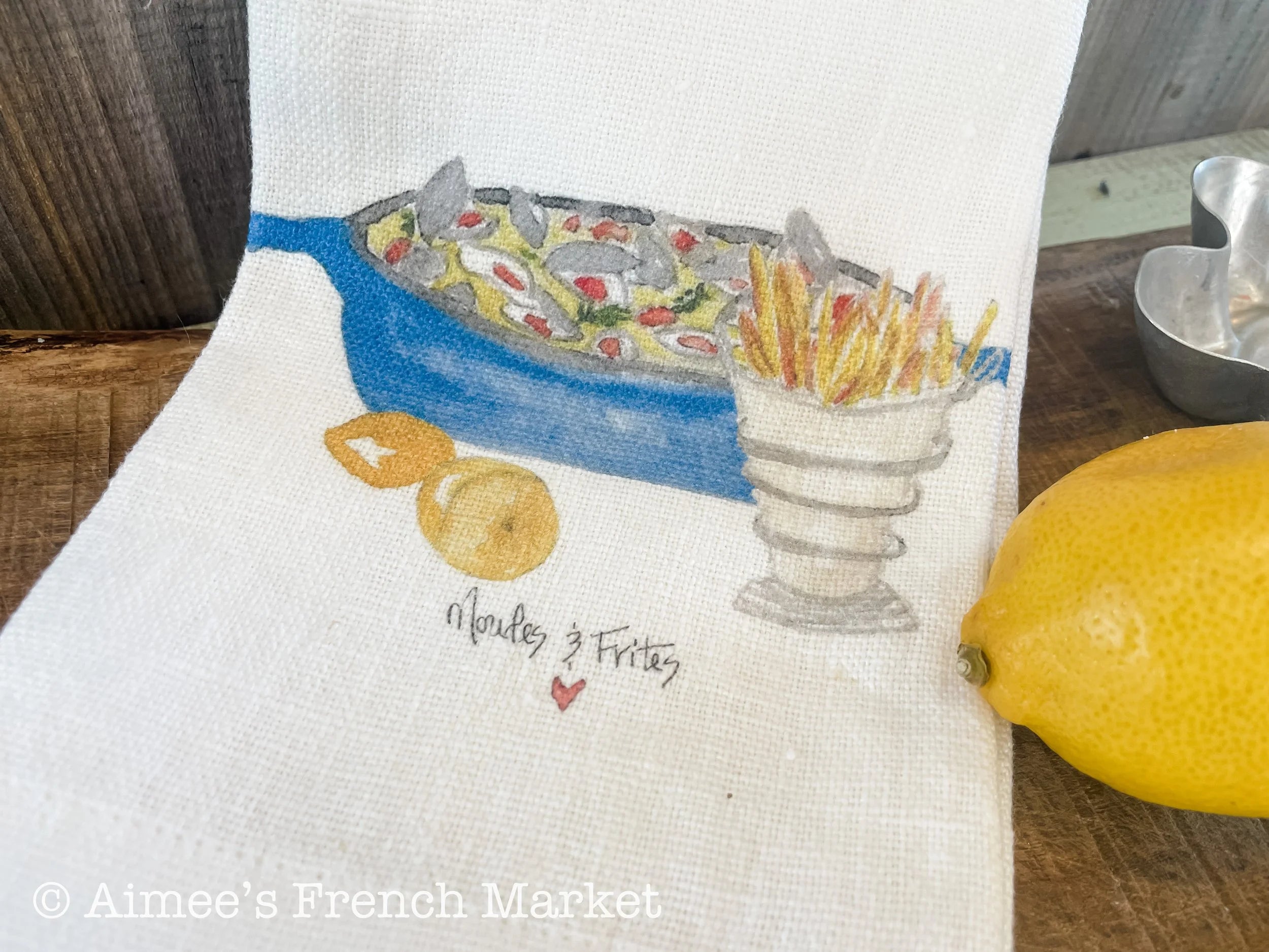 French-themed 100% Soft Linen Towels