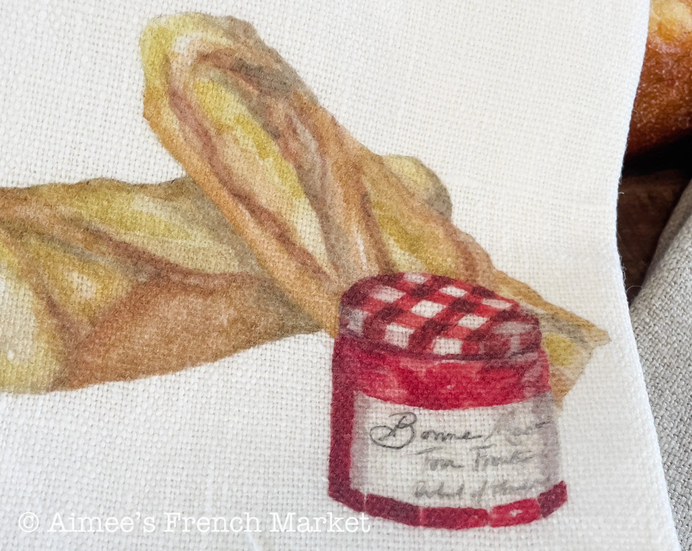 French-themed 100% Soft Linen Towels