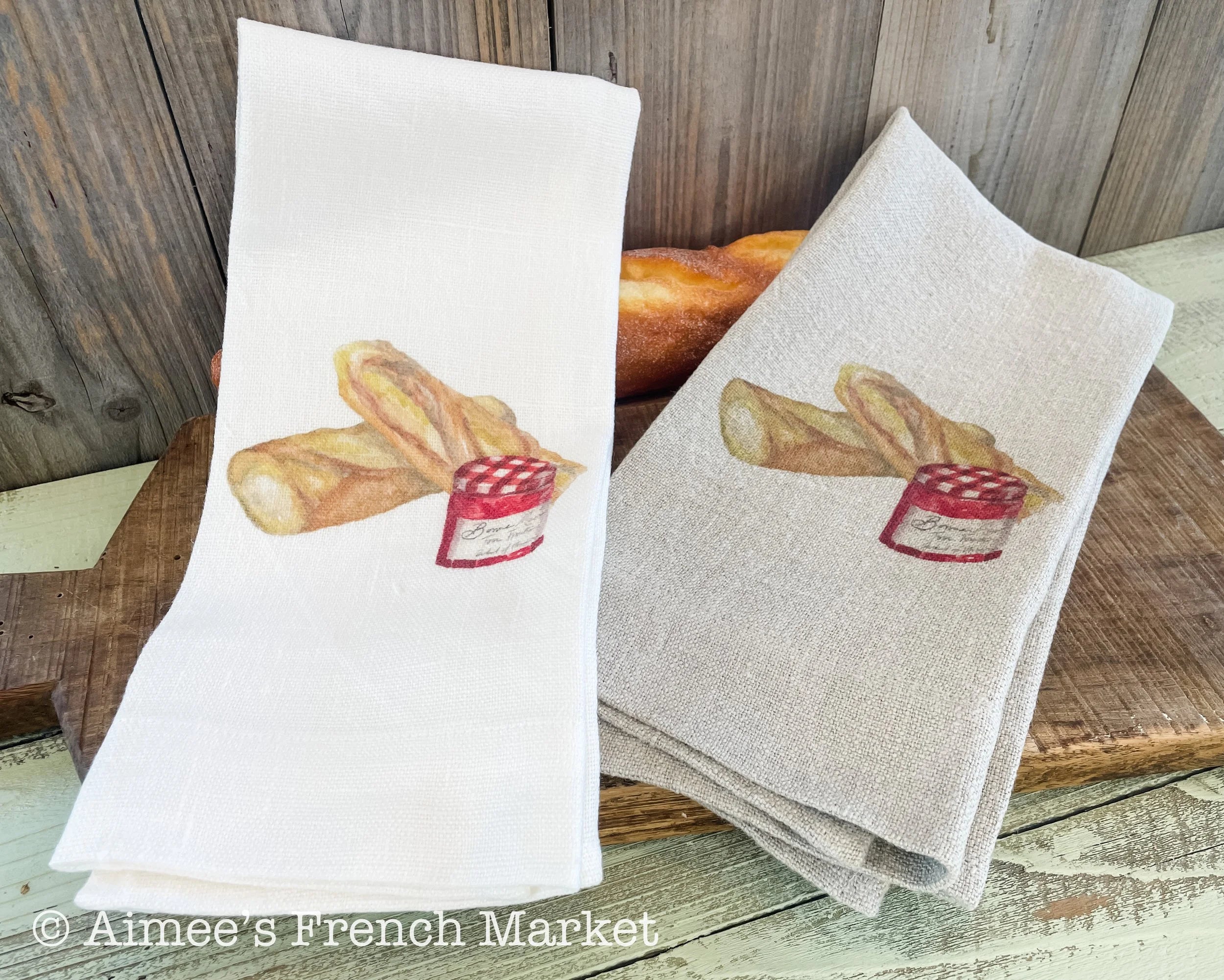 French-themed 100% Soft Linen Towels