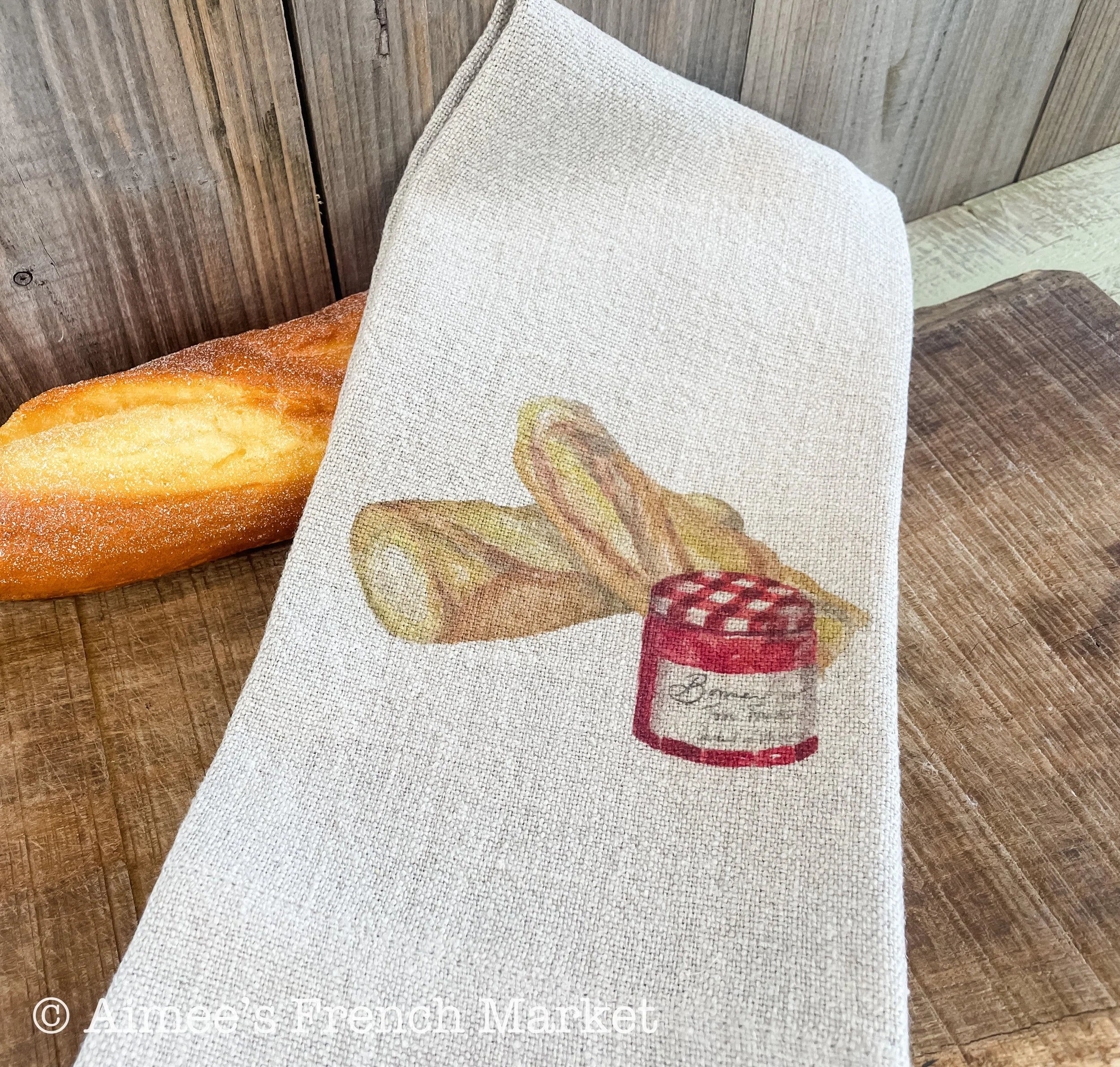 French-themed 100% Soft Linen Towels